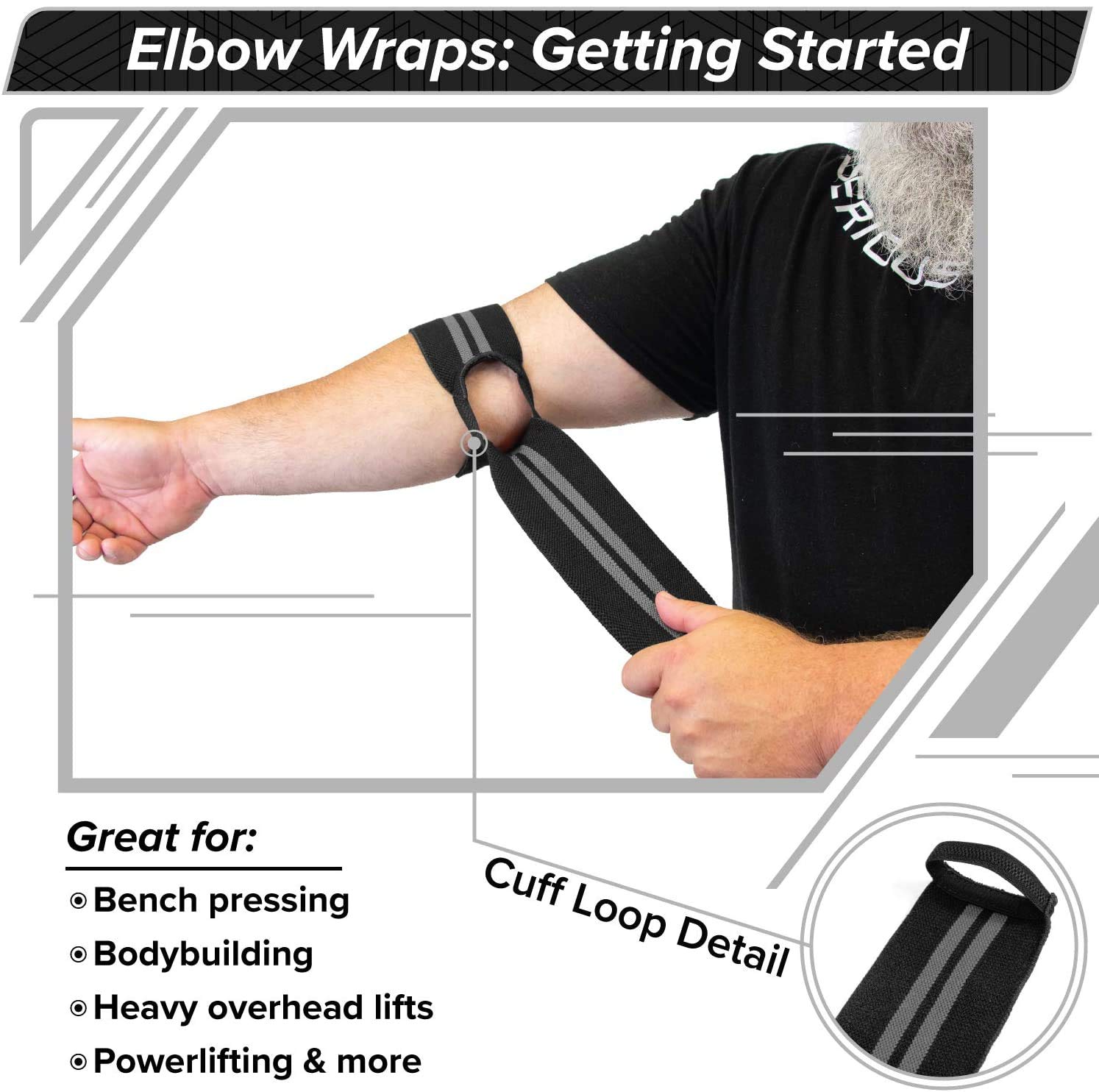Serious Steel Fitness Weightlifting Elbow Wraps - Pair (47