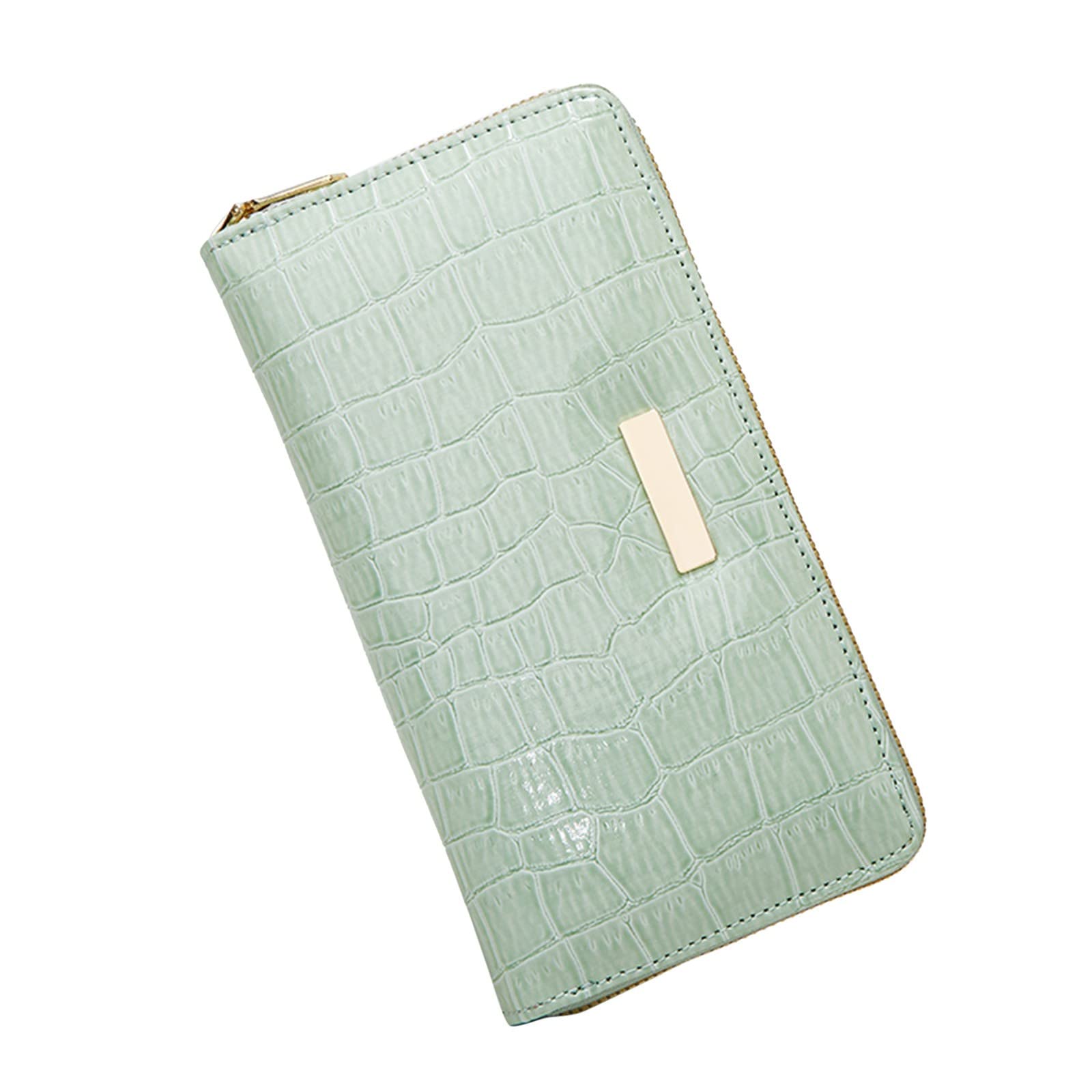 Stylish Stone Pattern Women's Zipper Wallet with Multiple Card Slots - RFID Blocking Coin Purse & Phone Holder for Everyday Use, Travel, and Shopping