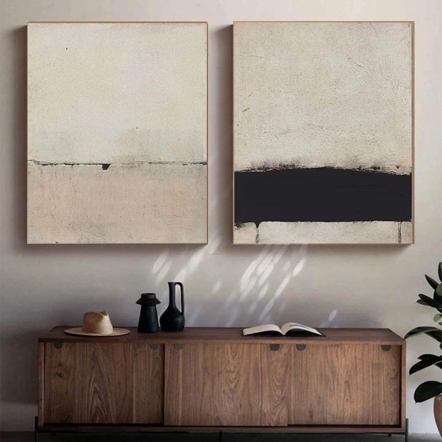 Abstract Tranquility Set of 2 Wall Art Paintings - Modern Minimalist Canvas Prints for Living Room, Bedroom & Office Decor #WS254 | Perfect for Home, Apartment & Workspace Aesthetic Enhancement