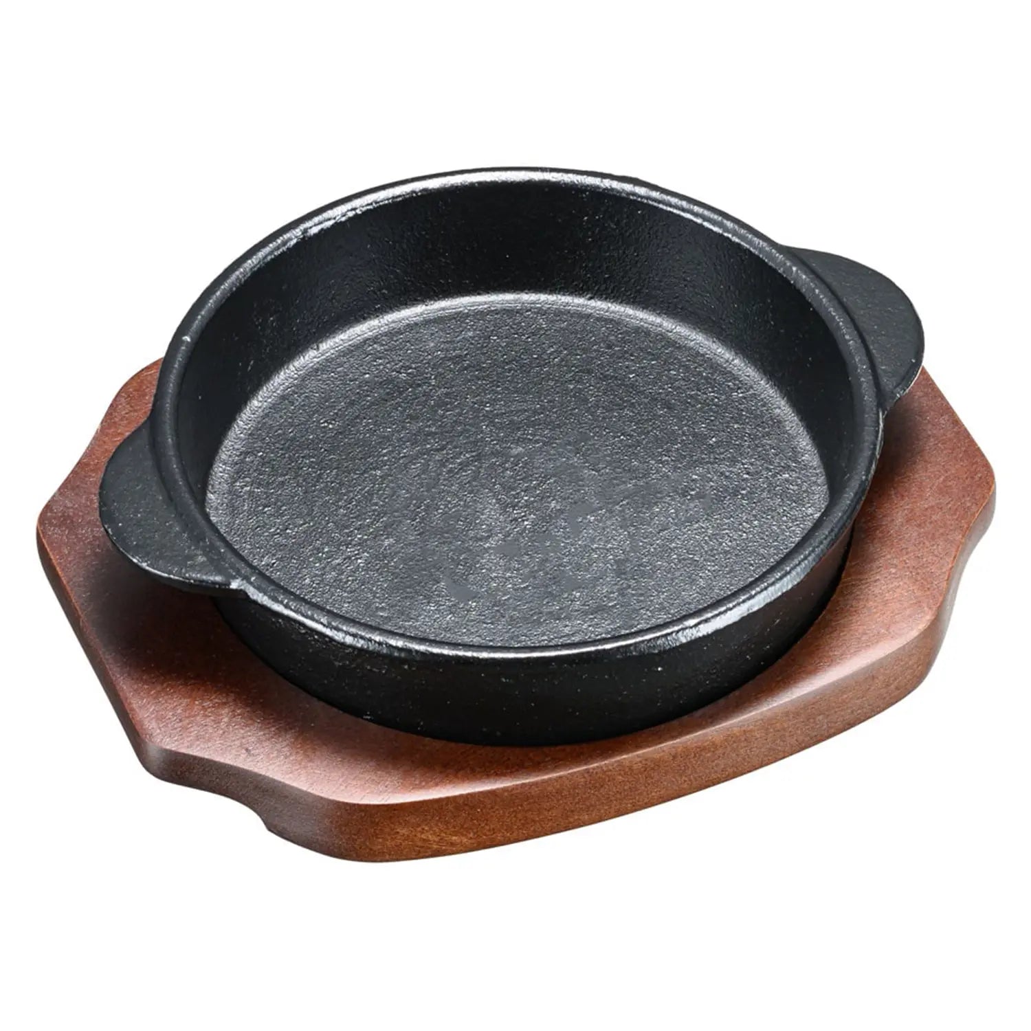 Premium Asahi Chuzo Cast Iron Round Sizzler Platter - 12 Inch Japanese Grill Plate for Steak, Fajitas & Seafood | Perfect for BBQ, Camping & Restaurant Style Dining
