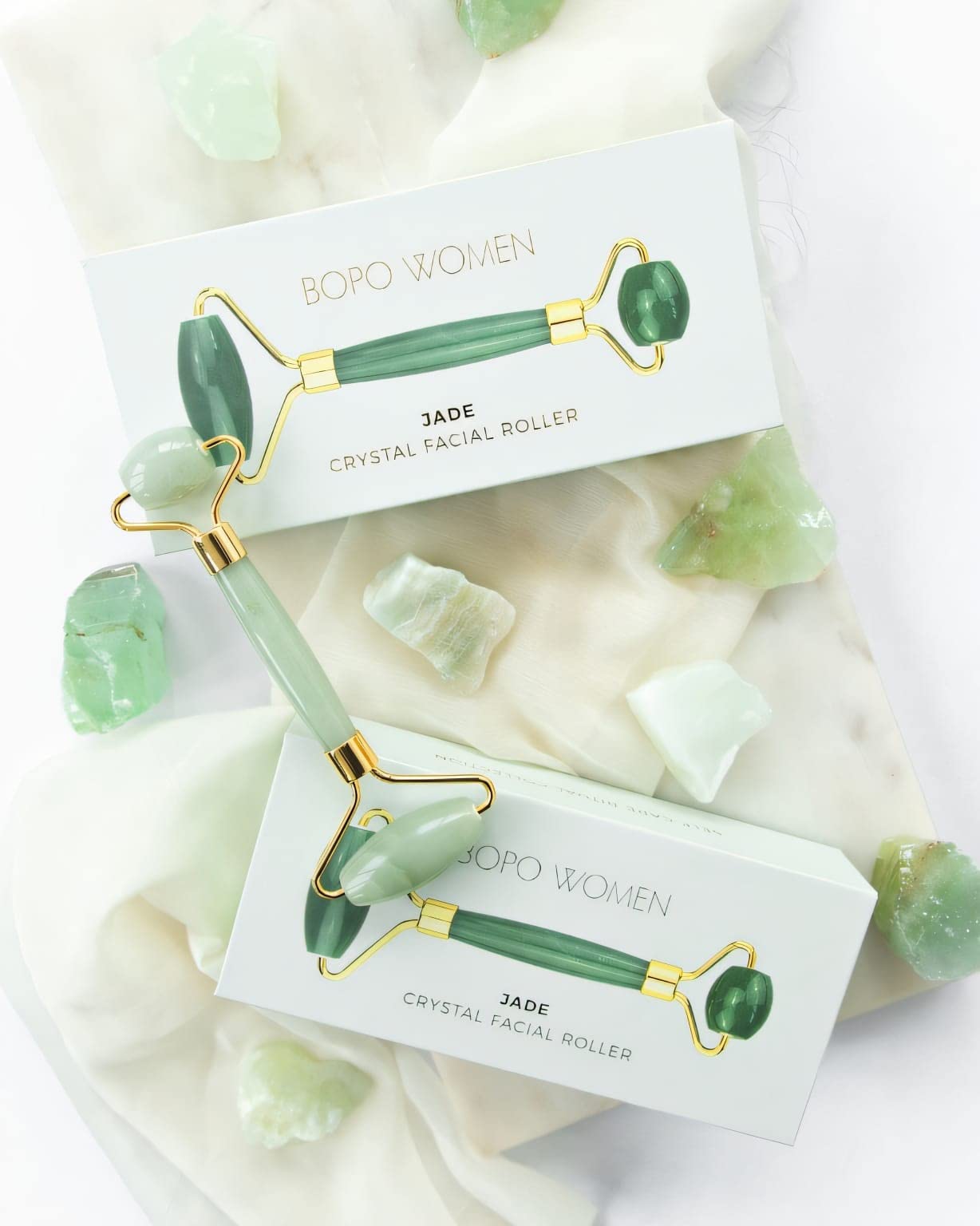 Natural Himalayan Jade Roller & Gua Sha Set for Face & Neck - Anti-Aging Skin Care Tool to Reduce Wrinkles, Puffiness & Boost Serum Absorption | Perfect for Daily Skincare Routine & Spa Relaxation