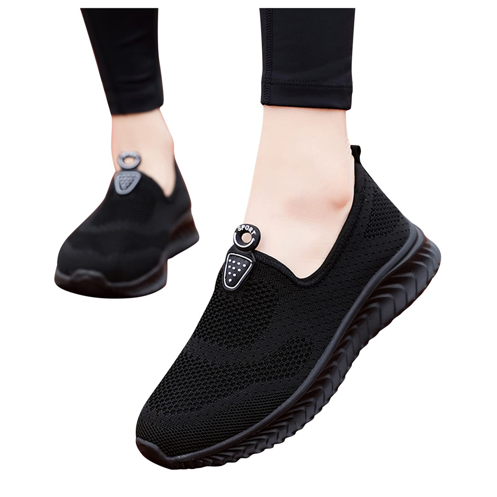 Breathable Women's Walking Shoes with Cushion & Arch Support - Lightweight Running Tennis Sneakers for Women | Slip-On Platform Fashion Sneakers for Walking, Jogging & Everyday Wear