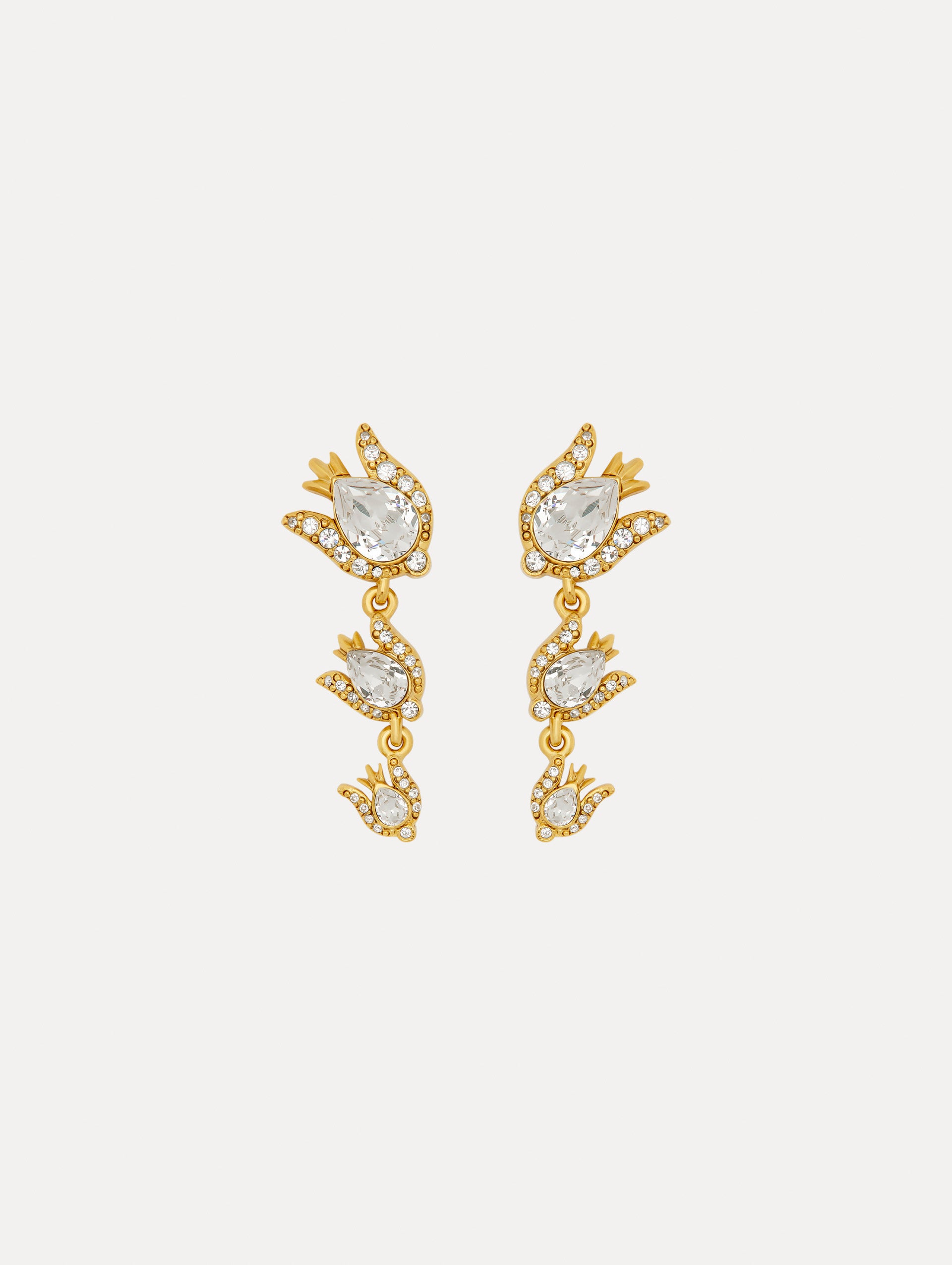 Exquisite Crystal Rose Drop Earrings for Women - Elegant Dangling Floral Jewelry for Weddings, Parties & Special Occasions