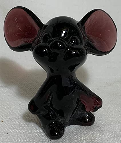 Fenton Art Glass Mouse Figurine - Handcrafted Amethyst Collectible for Home Decor & Gift Giving | Made in USA