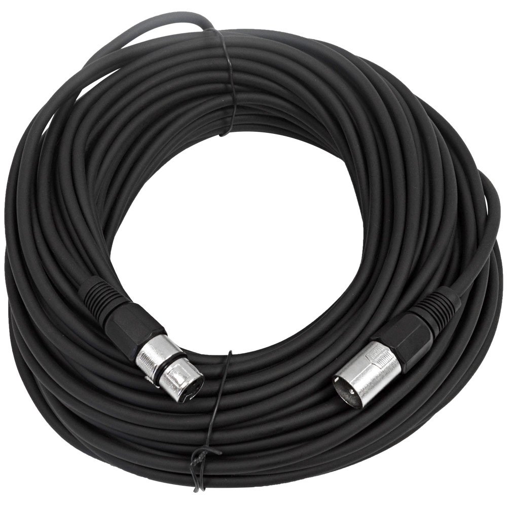 Seismic Audio SAXLX-100-6 Pack of 100' Black XLR Male to XLR Female Microphone Cables - Balanced Audio Cable 100 Foot Patch Cord for Studio Recording, Live Sound & DJ Equipment