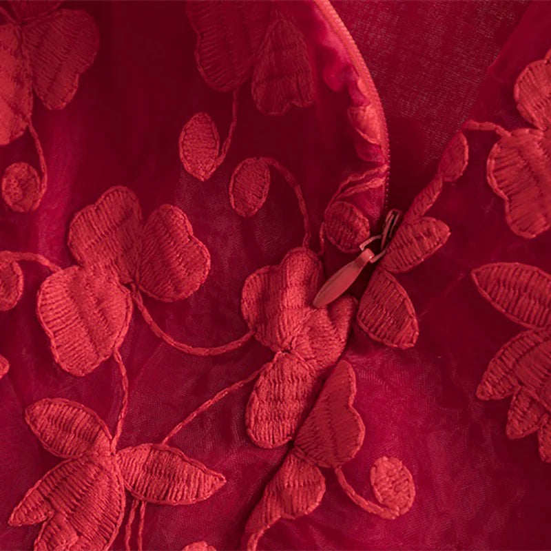 Flower Lace Baby Summer Dresses for Girls 2-6 Years - Sleeveless Casual Kids Clothing for Birthday Party & New Year Celebration | Red Cotton Dress for Outdoor Play & Special Occasions