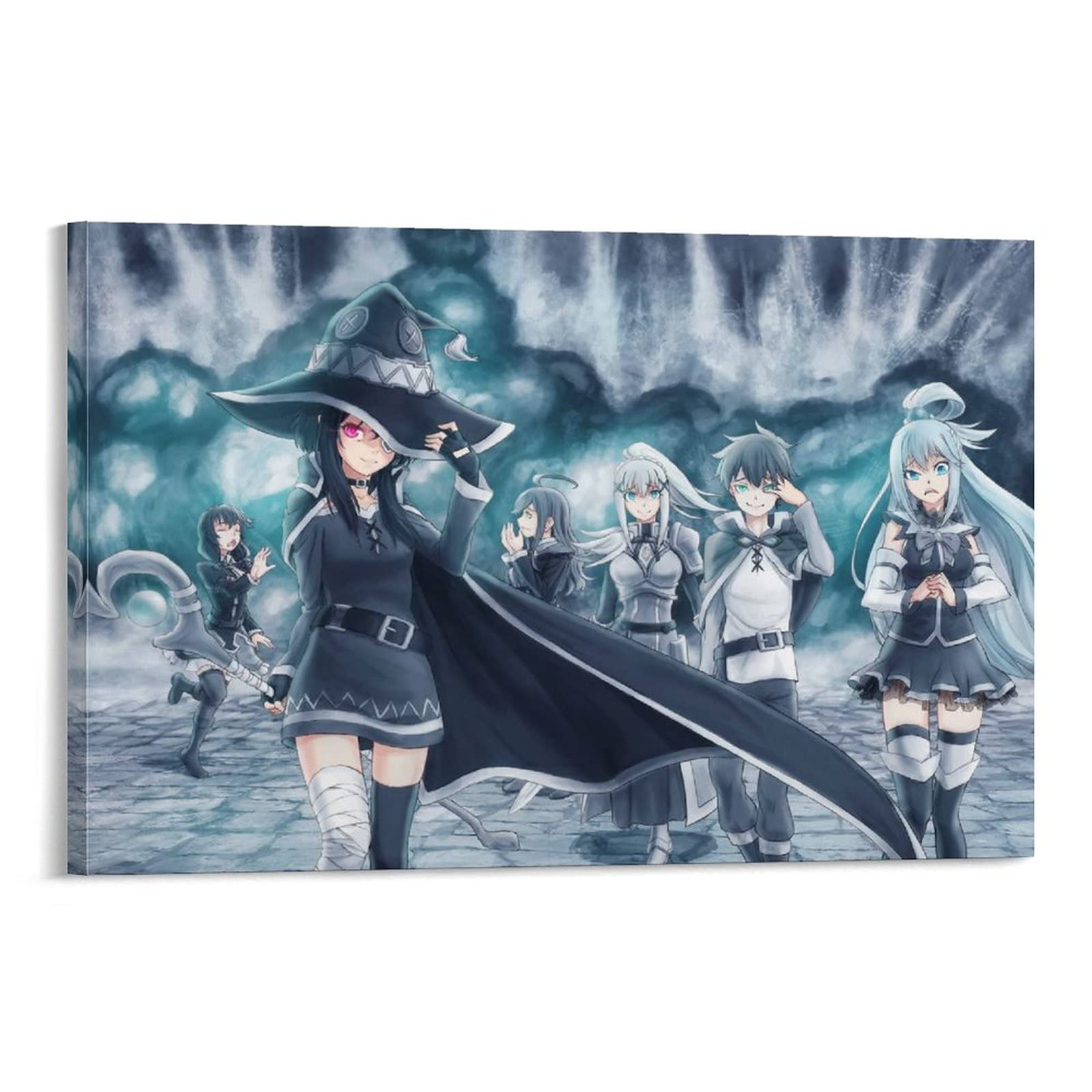 Anime Girl Konosuba Canvas Wall Art Painting - 24x36inch (60x90cm) Anime Poster for Room Decor, Bathroom, Bedroom & Modern Family Home - High Quality Canvas Print & Picture Print | Perfect for Anime Fans, Gift Giving & Themed Room Design
