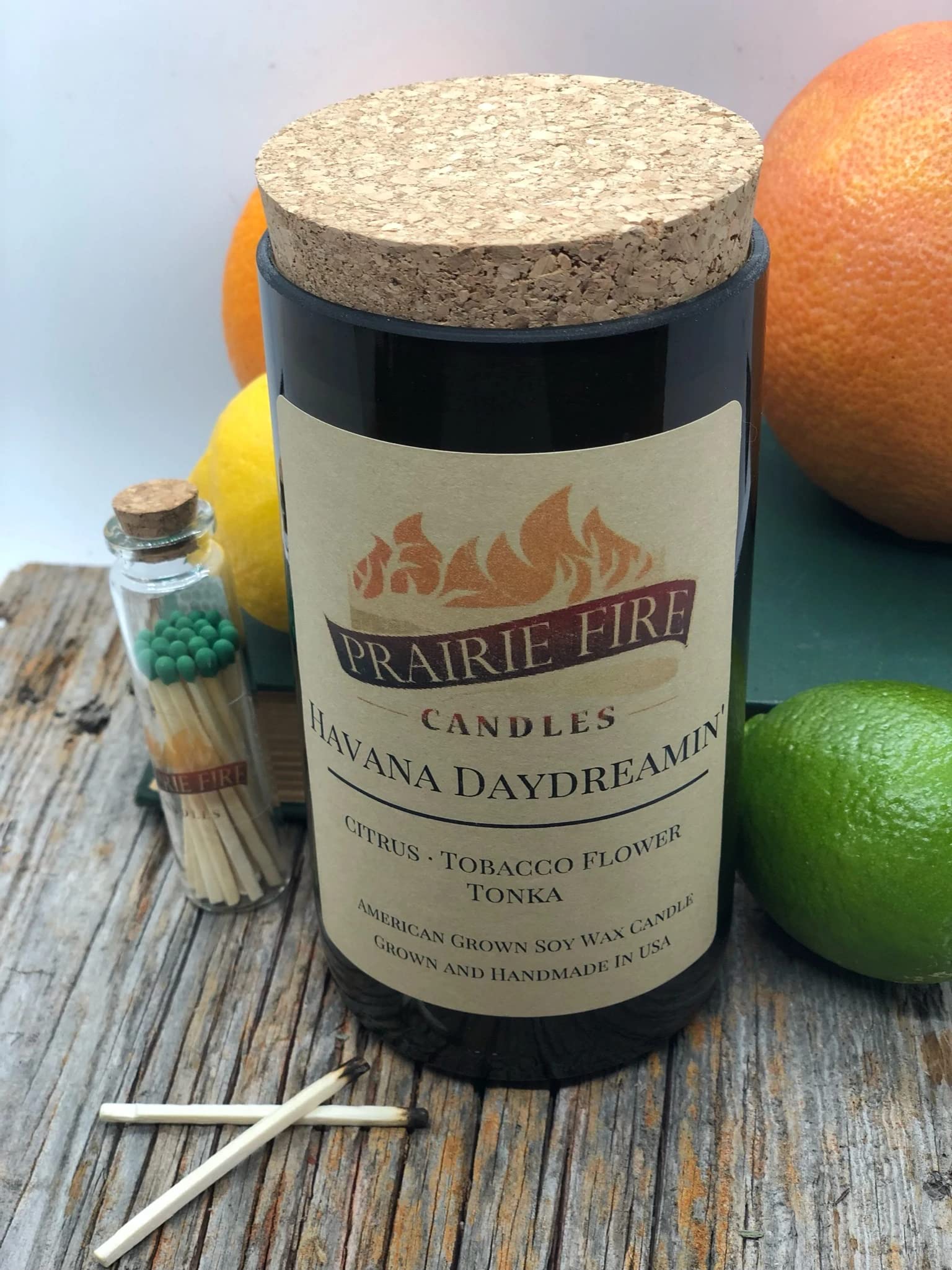 Havana Daydreamin' Soy Wax Candle in Repurposed Wine Bottle - Handmade in USA, Eco-Friendly & Non-Toxic - Perfect for Home Decor, Romantic Dinners & Relaxing Spa Nights
