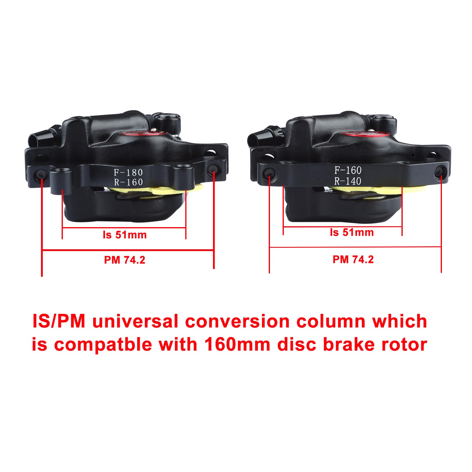 Premium MTB Hydraulic Disc Brake Set - Front & Rear Zoom Hydraulic Brake Kit with Aluminum Alloy Levers & PM Adapter for XC & Road Bikes | Perfect for Mountain Trail Riding & Urban Commuting