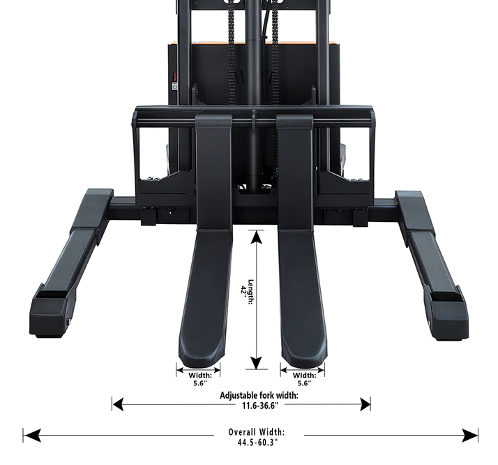 Apollolift A 3010 Semi Electric Straddle Stacker - 3300 lbs Capacity, 118