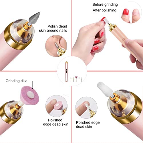 Professional Electric Nail Drill Kit - Adjustable Speed USB Rechargeable Manicure & Pedicure Tool for Acrylic/Gel Nails, 5-in-1 Portable Nail File with Multiple Bits | Perfect for Home Salon, Nail Art & Professional Nail Technicians