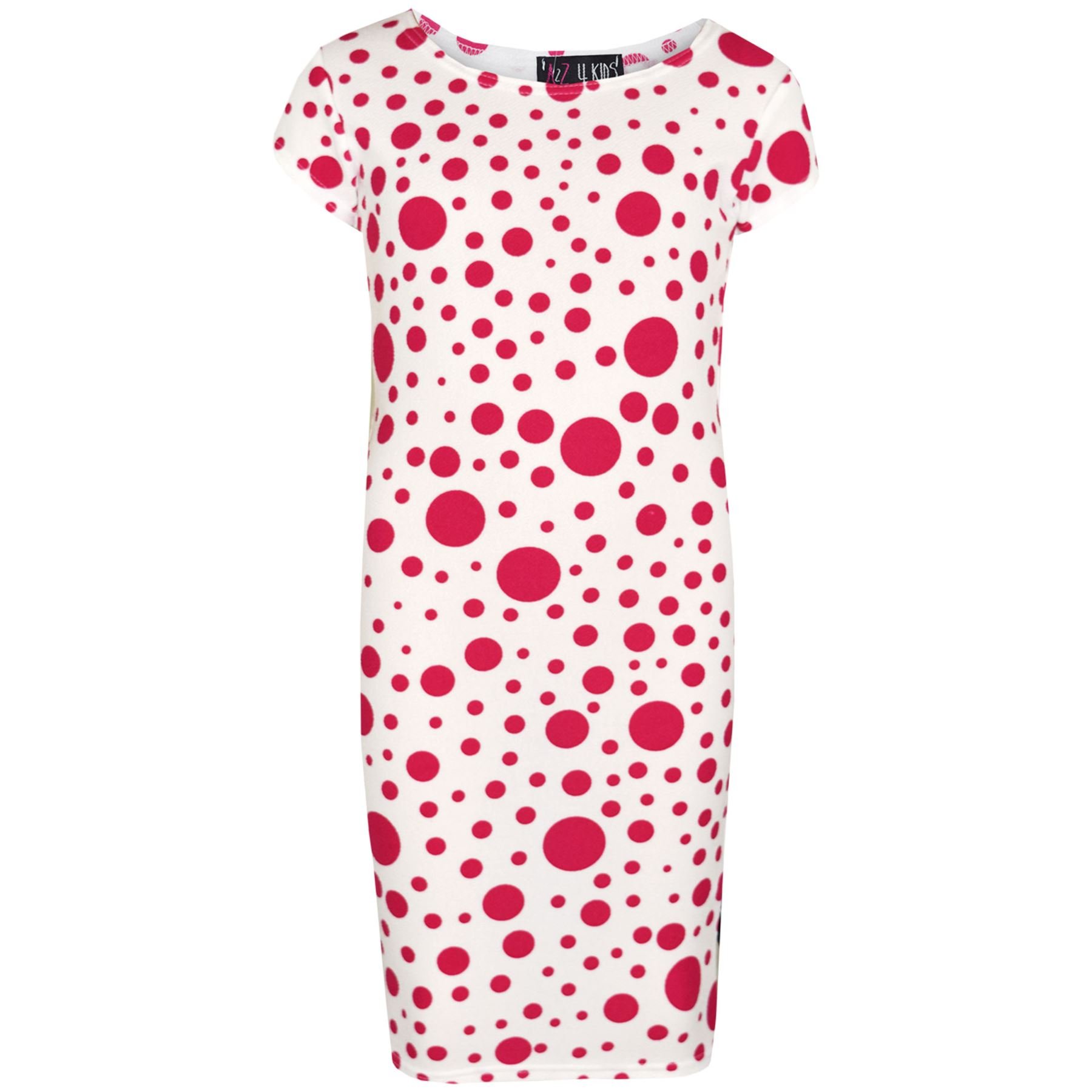 Girls Pink Polka Dot Print Midi Skater Dress with Crop Top & Leggings Set for Kids 7-13 Years - Perfect for Birthday Parties, School Events & Casual Outings