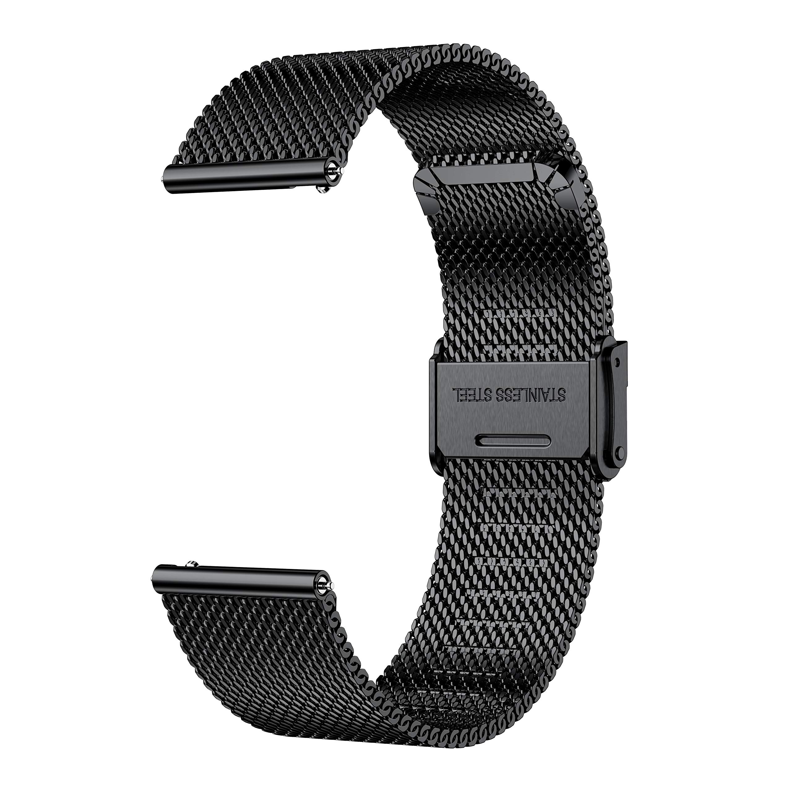 YEEJOK Stainless Steel Mesh Watch Band for Men & Women - Quick Release 18mm 20mm 22mm Woven Metal Watch Strap Replacement - Perfect for Dress Watches, Business & Formal Occasions
