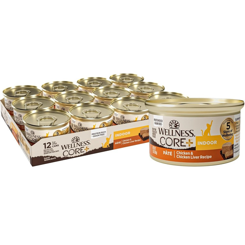 Premium CORE Pate Indoor Cat Food - Chicken & Chicken Liver Recipe for Adult Cats - High Protein, Grain-Free Wet Cat Food for Healthy Digestion & Shiny Coat - Perfect for Indoor Cats with Sensitive Stomachs