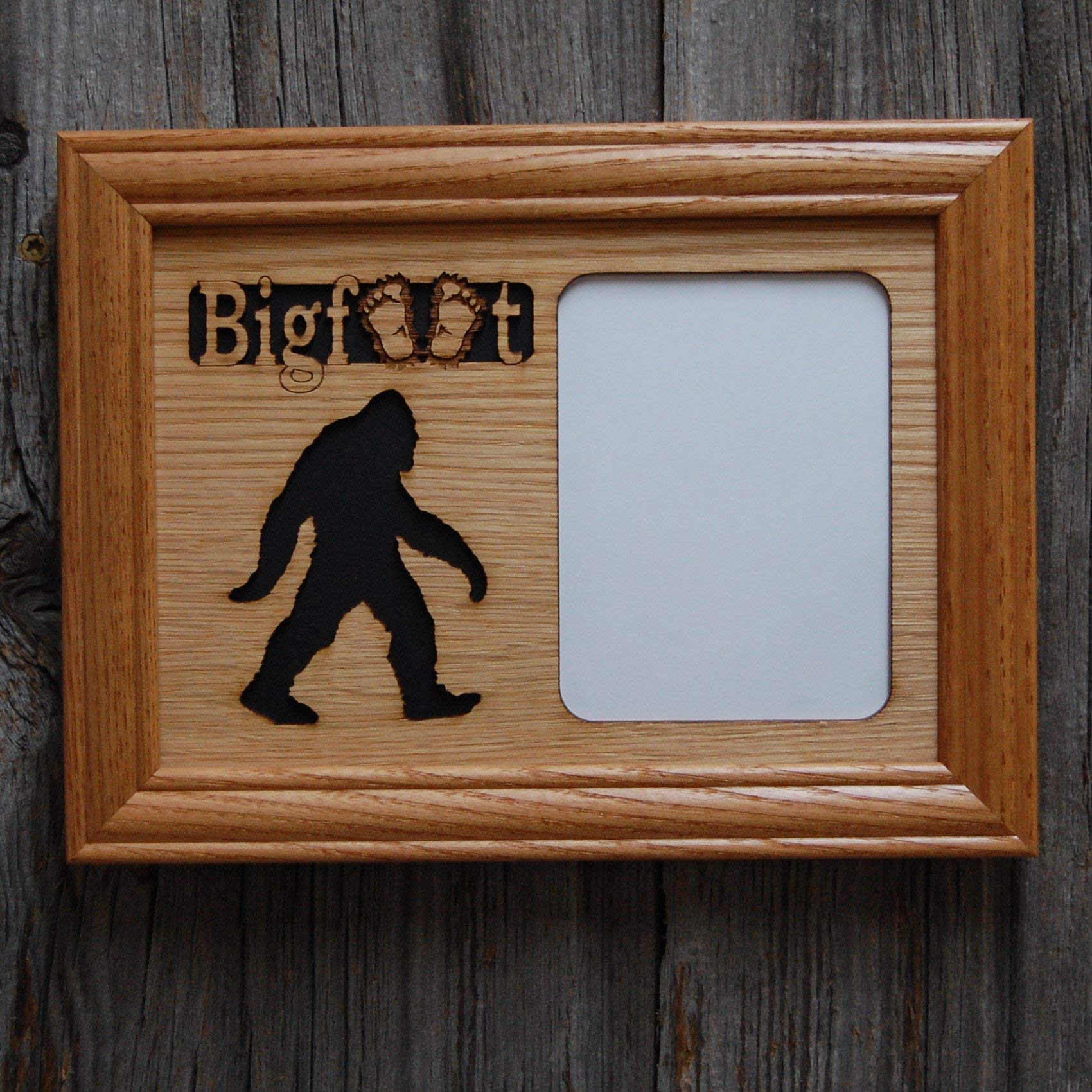 Bigfoot Picture Frame for 5x7 Photos - Rustic Wooden Wall Decor for Cabin, Lodge, or Outdoor Enthusiast Gifts