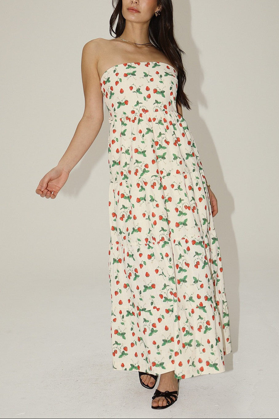 Sweet As Pie Strapless Midi Dress - Floral Summer Dress for Women, Casual Party Wear, Beach Wedding Guest Outfit | Perfect for Date Nights, Vacations & Special Occasions
