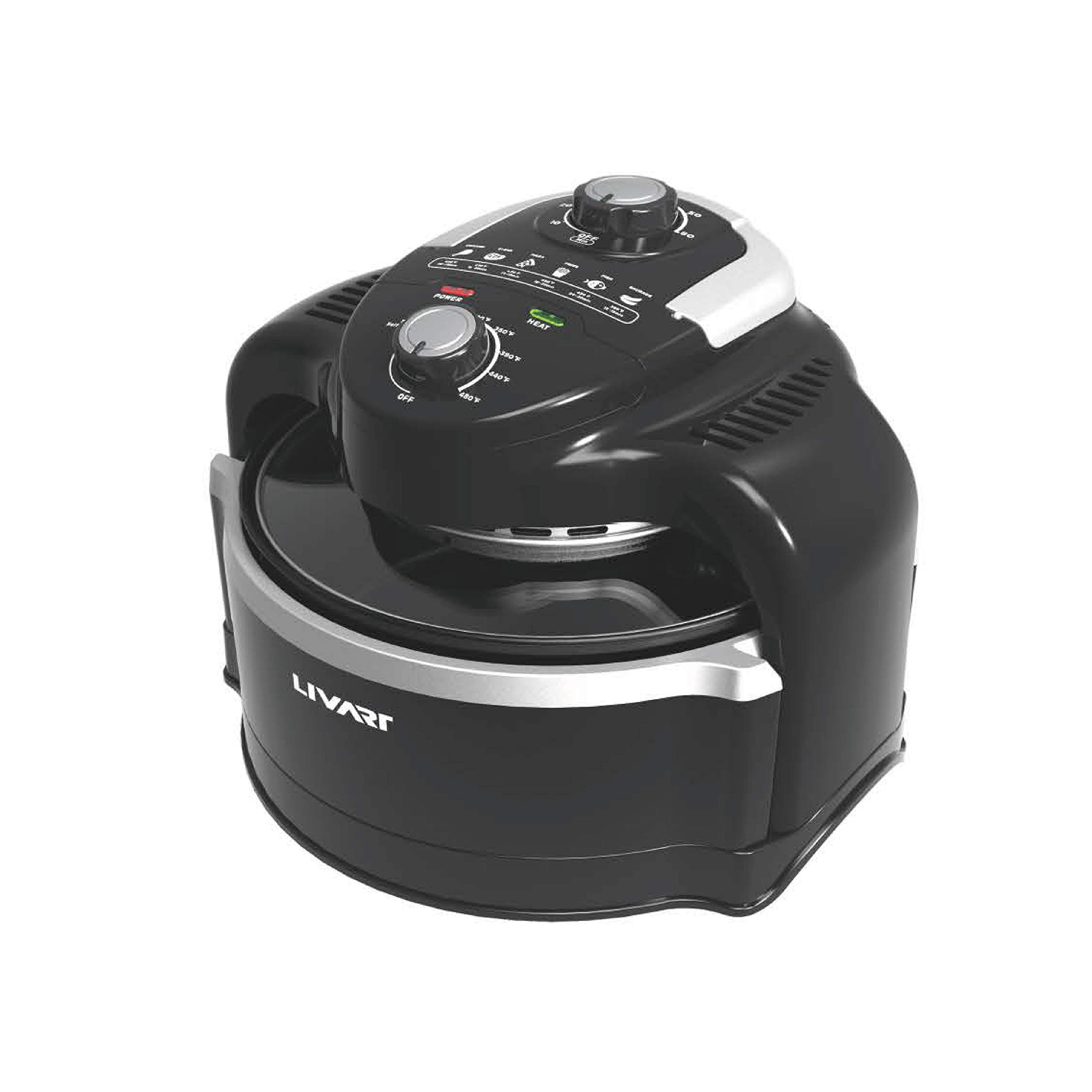 LIVART Premium Air Fryer Oven with Extendable Capacity (4.5L to 7L) - Halogen Heating Technology for Oil-Free Cooking, Nonstick Basket - Perfect for Roasting, Baking & Healthy Family Meals