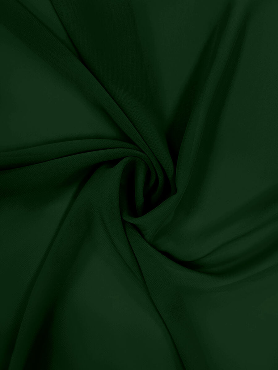 Dark Green Chiffon Fabric - Premium Quality 1/2 Yard Cut for Dresses, Scarves & DIY Sewing Projects | Soft Sheer Material for Fashion Design & Home Decor
