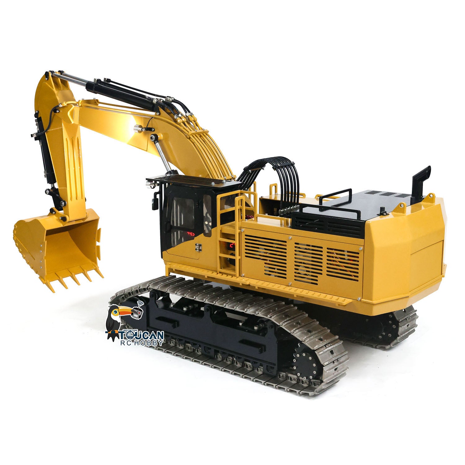 1/8 Scale 385CF Hydraulic RC Excavator - Metal Construction Remote Control Toy with ESC & Servo Motor (Ready to Run, Pre-Assembled & Painted) - Perfect for Construction Enthusiasts, RC Hobbyists & Outdoor Play