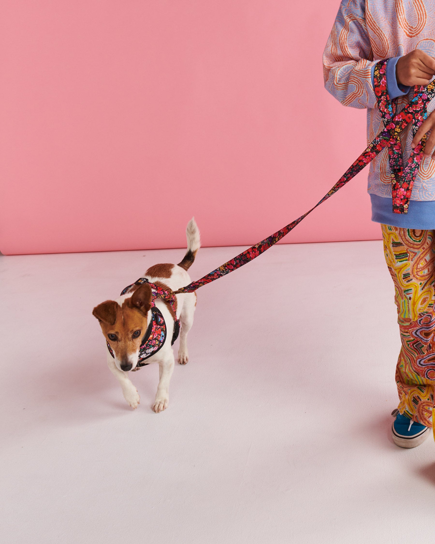 Forever Floral Black Dog Lead - Durable and Stylish Dog Leash for Small to Medium Dogs - Perfect for Walks, Training, and Outdoor Adventures