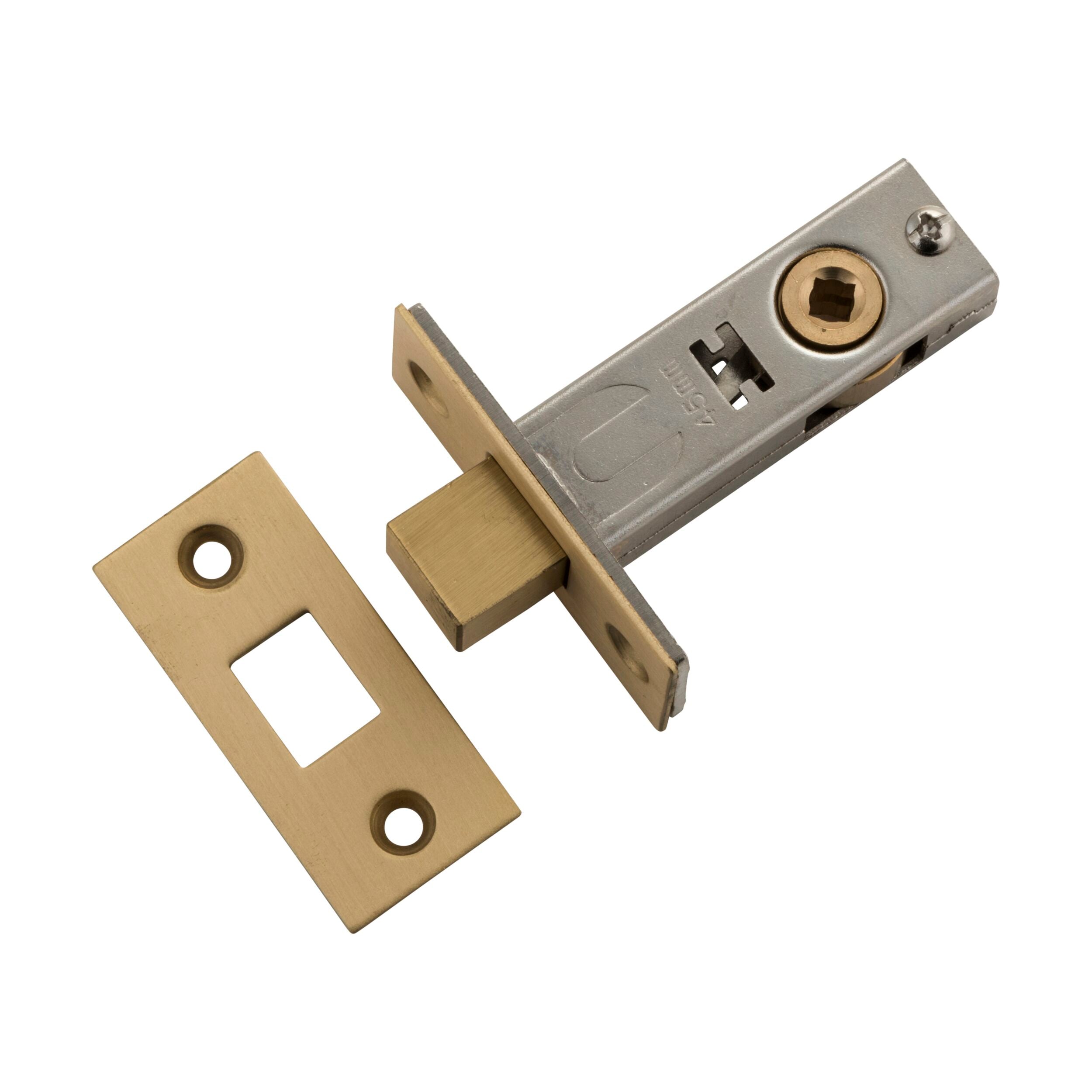6239 Privacy Bolt Satin Brass Backset 45mm - High-Quty Door Lock for Bedroom & Bathroom - Secure & Stylish Home Security Solution