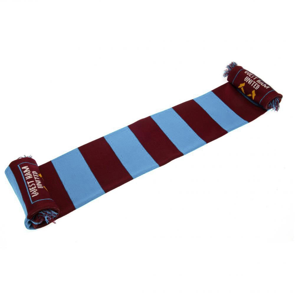 West Ham United Premier League Football Scarf - Narrow Bar Design for Fans & Supporters - Perfect for Match Days, Cold Weather & Team Spirit