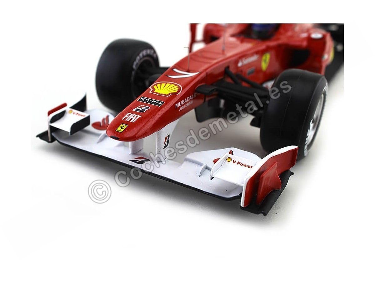 Mattel Hot Wheels Elite T6288 1:18 Scale Die-Cast Ferrari F10 Formula 1 Race Car - 2010 Bahrain GP Edition #7 Felipe Massa - Collectible Model Car for Display & Racing Enthusiasts