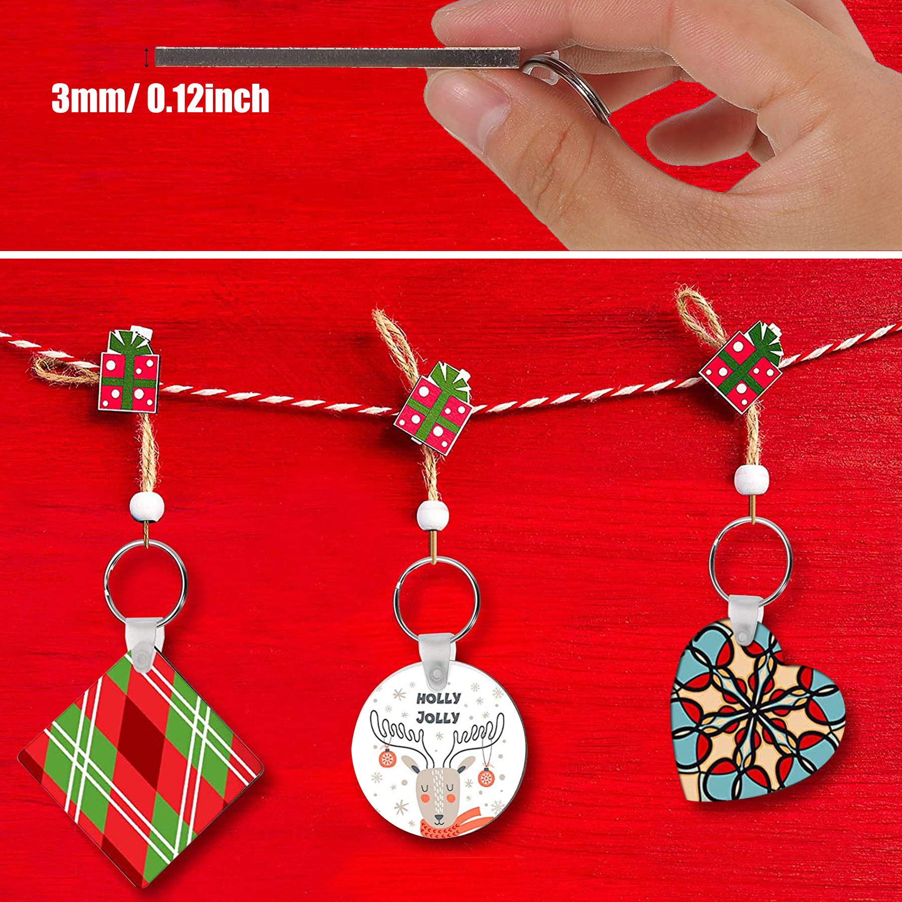 Allazone Sublimation Blanks Keychains - 40-Piece DIY Heat Transfer Keychain Set with 2 Shapes for Custom Designs | Perfect for Crafts, Gifts & Personalized Accessories