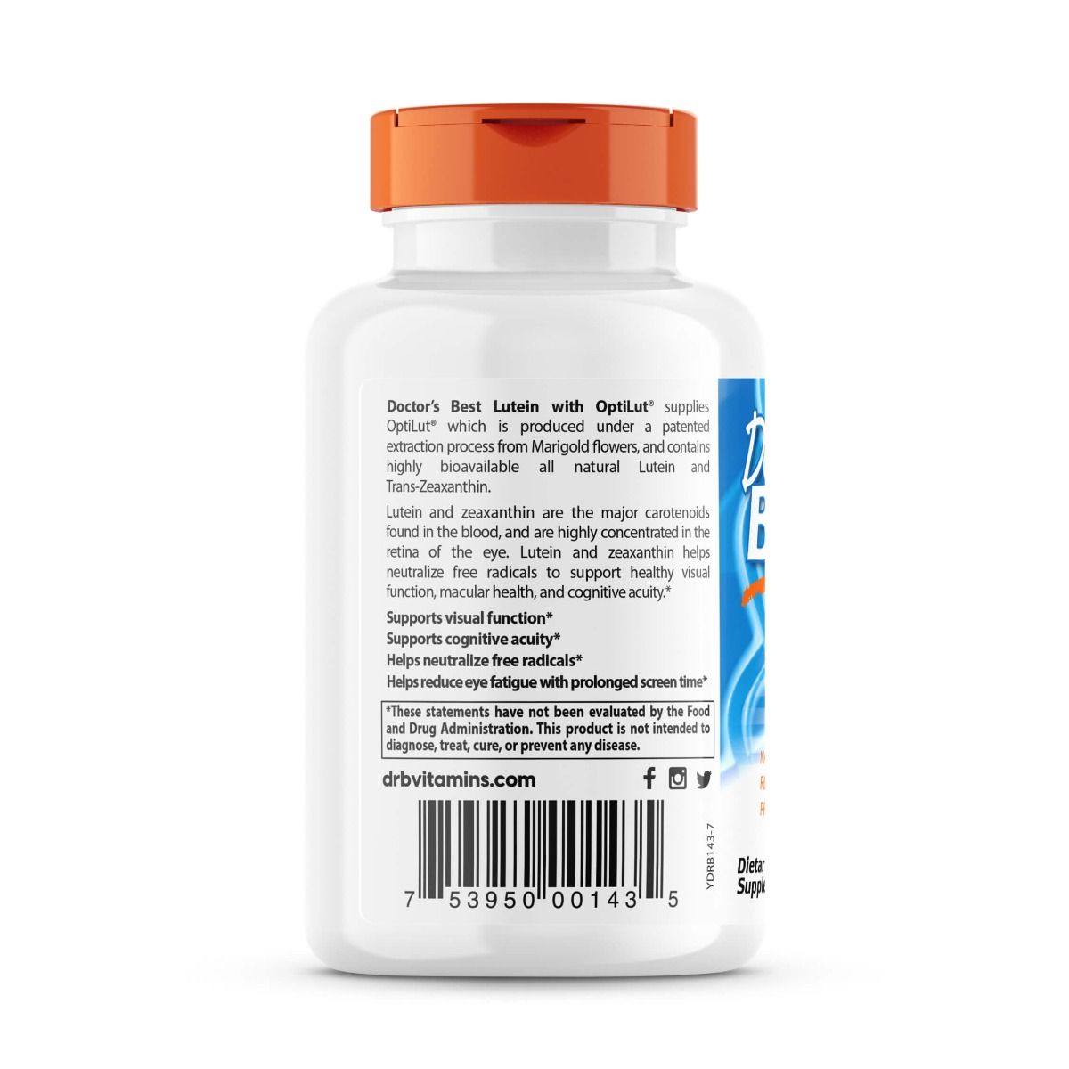 Doctor's Best Lutein from OptiLut 10mg - 120 Vegetarian Capsules for Eye Health & Vision Support - Perfect for Computer Users & Night Driving