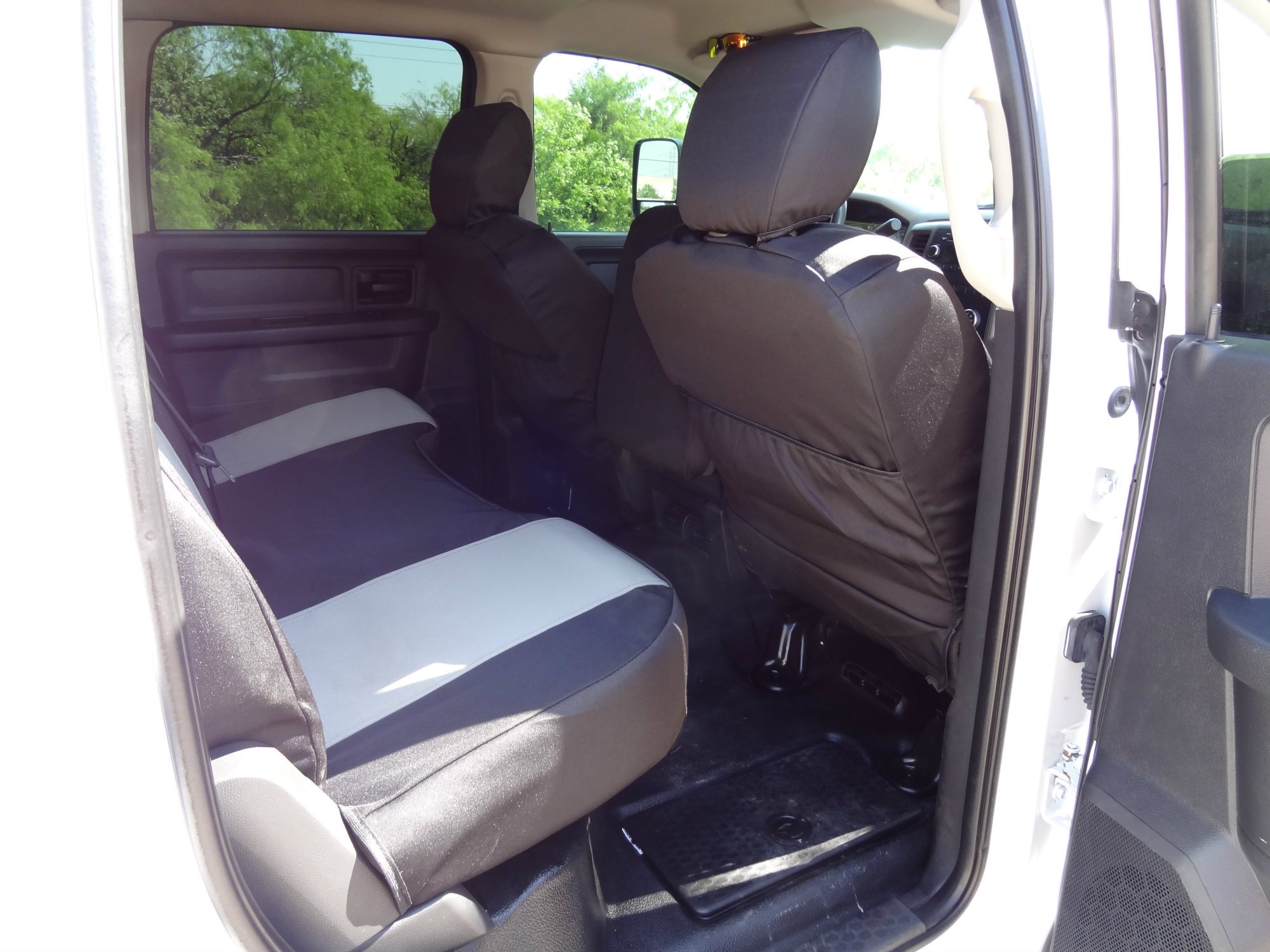 Premium Dark Gray Twill Durafit Seat Covers - Exact Fit for 2009-2010 Dodge Ram 1500 & 2010 Ram 2500-3500 - Durable Truck Seat Protection for Work & Off-Road Adventures