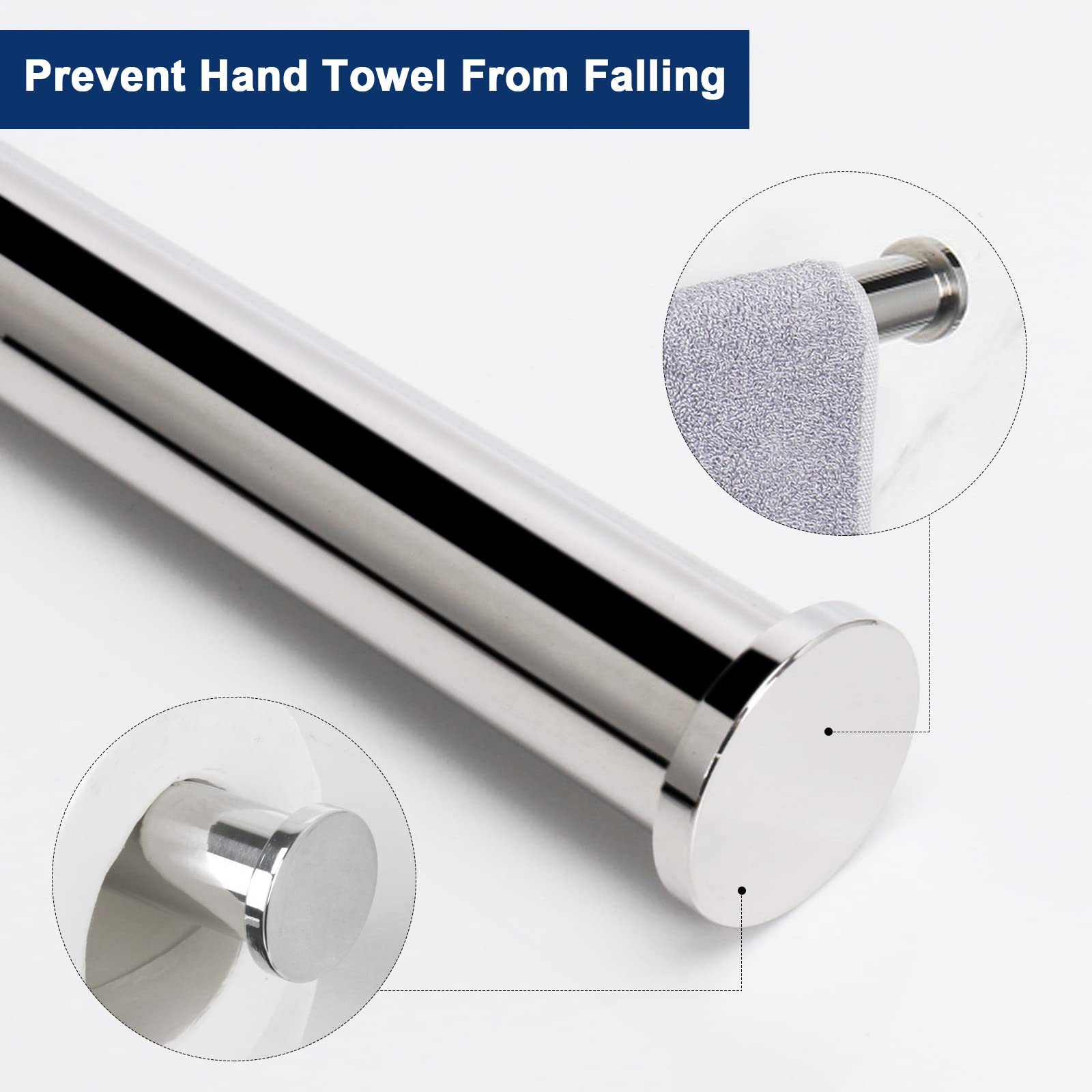 Premium 304 Stainless Steel Toilet Paper Holder & Hand Towel Rack Set - 2-Piece Wall Mounted Bathroom Hardware for Kitchen & Bathroom (Chrome Finish) - Perfect for Modern Homes & Luxury Hotels