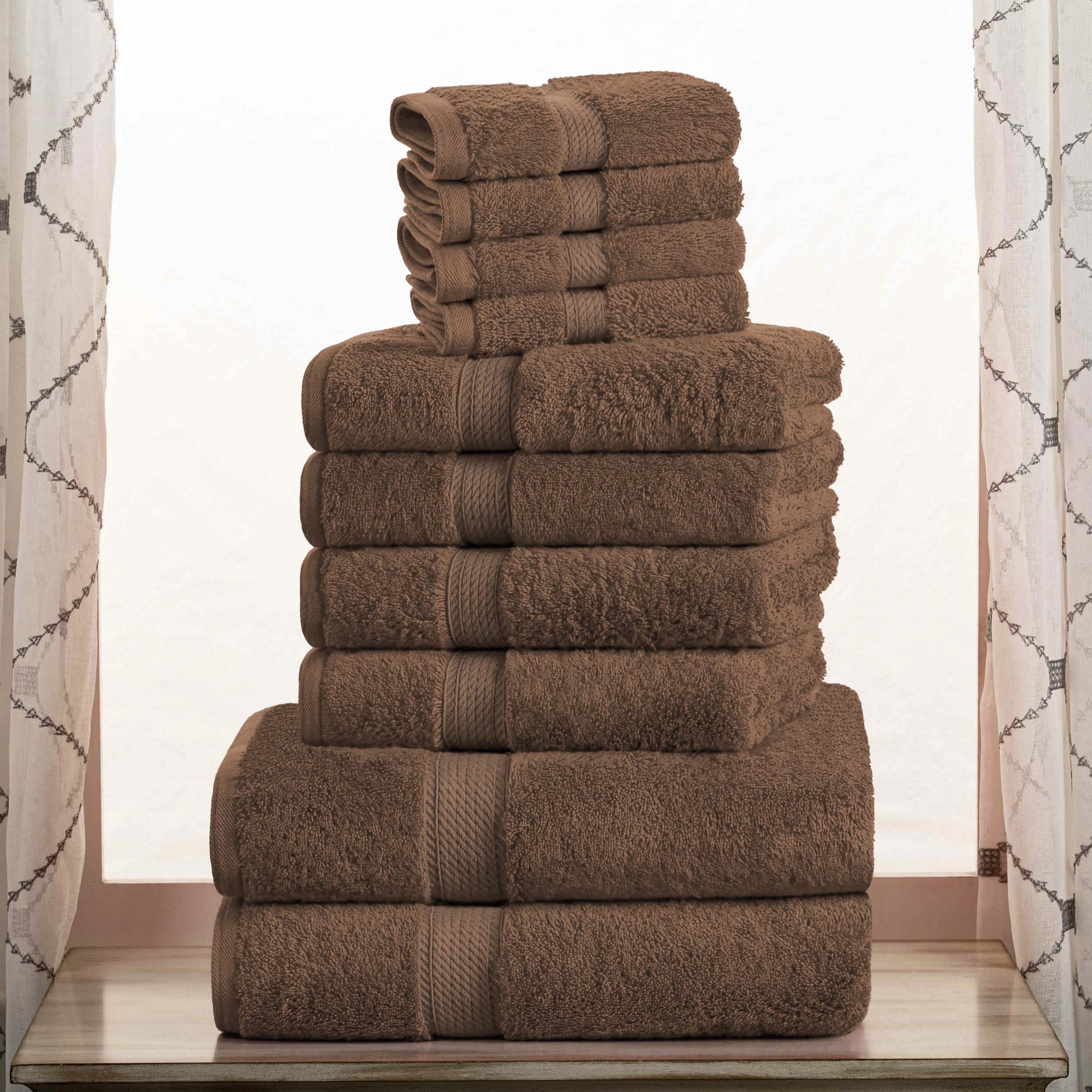 Premium Egyptian Cotton Plush Heavyweight Towel Set - 10 Piece Ultra Absorbent Luxury Bath Towels for Spa, Hotel & Home Use