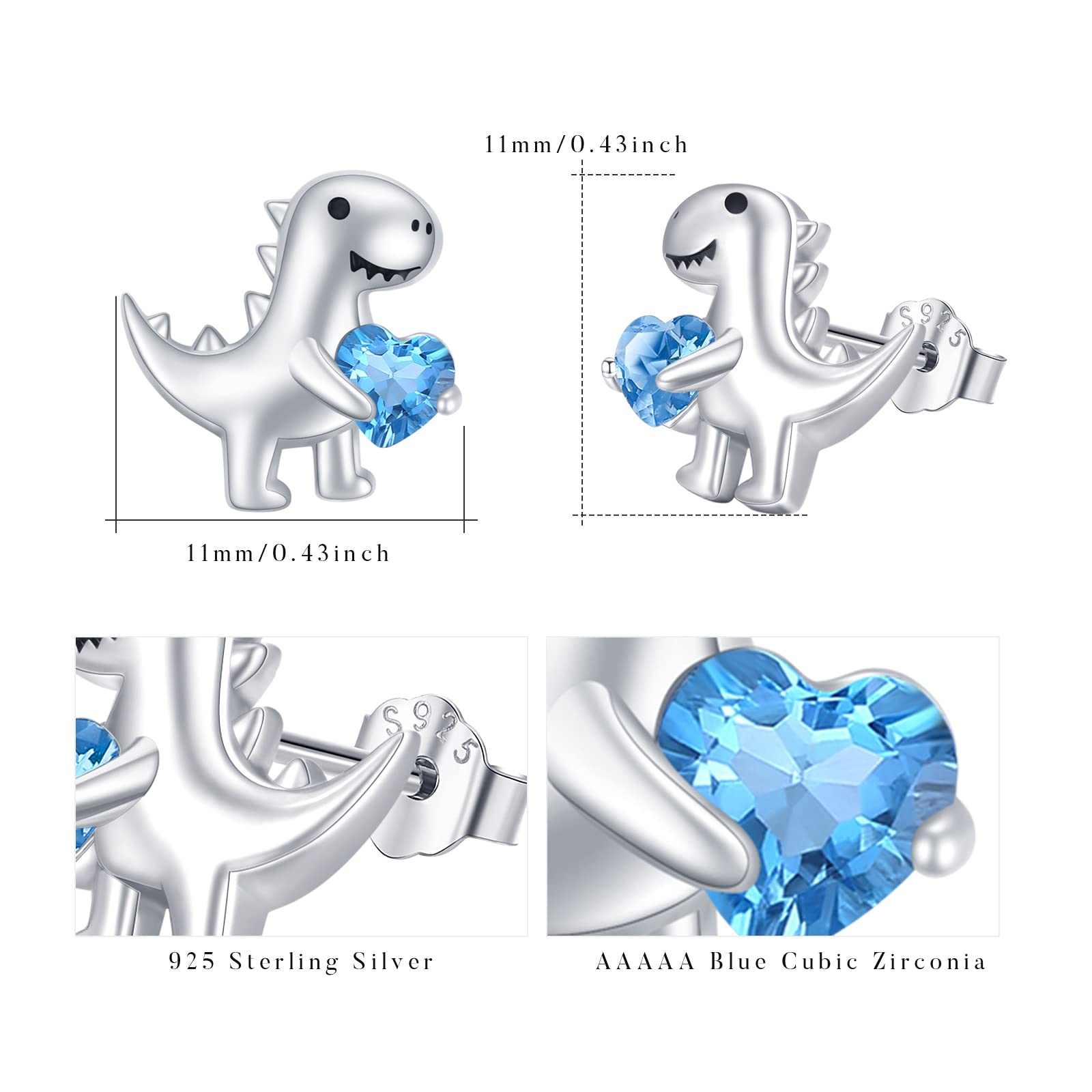 925 Sterling Silver Animal Stud Earrings - Panda, Cat, Hedgehog, Butterfly, Fox & Dolphin Designs with Opal & Moonstone | Hypoallergenic Jewelry Gifts for Women, Girls, Daughters & Teens | Perfect for Birthdays, Anniversaries & Everyday Wear