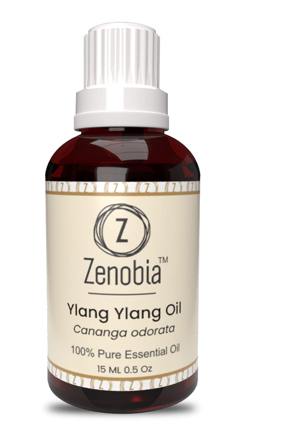 Zenobia Ylang Ylang Essential Oil - 100% Pure Natural Therapeutic Grade for Hair Growth, Beard Care, Face & Skin Moisturizer - 15ml - Perfect for Aromatherapy, Massage & DIY Beauty Products