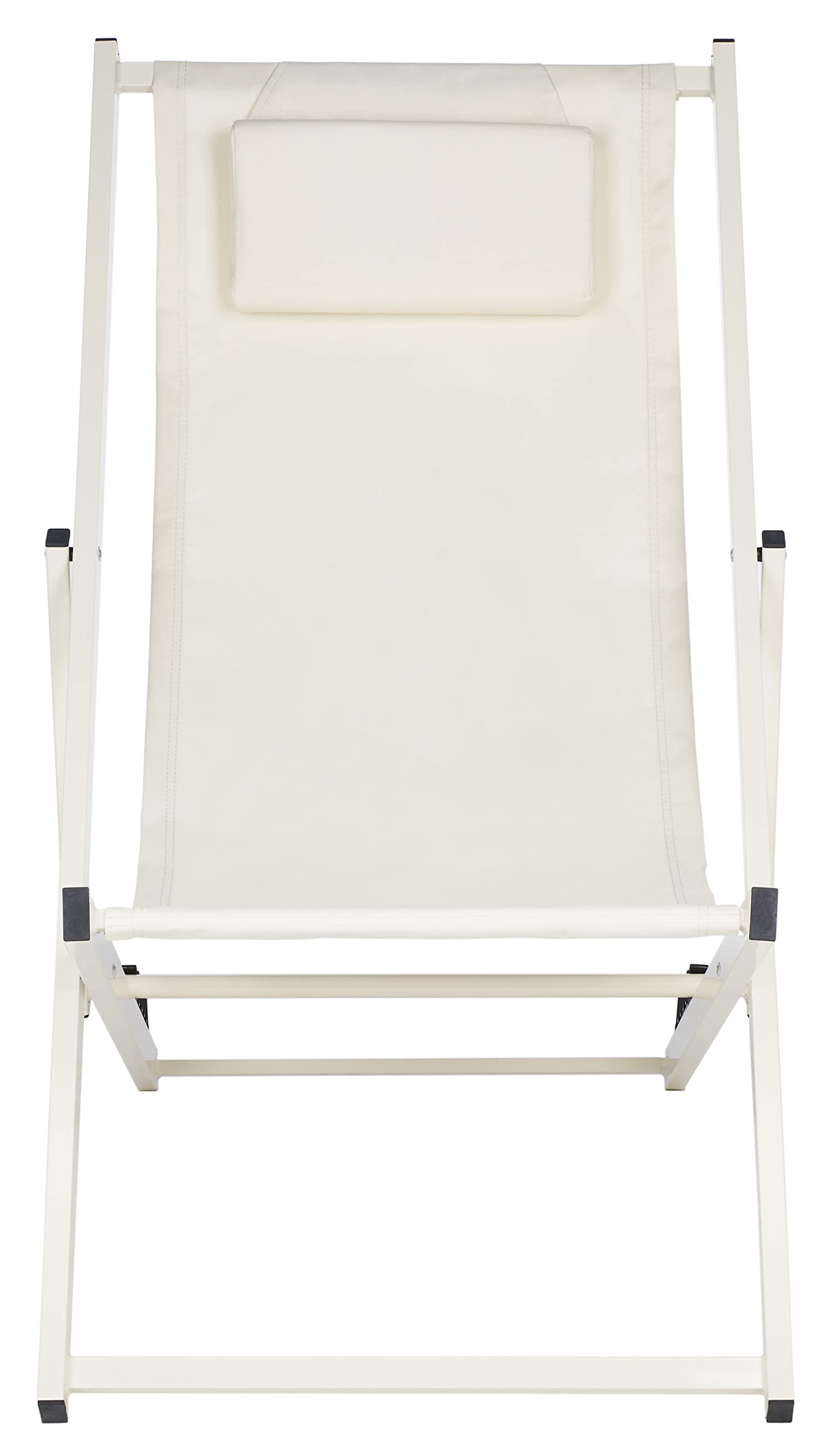 Safavieh PAT9039A-SET2 Outdoor Folding Sling Chairs Set of 2 - Adjustable, Beige, Fully Assembled - Perfect for Patio, Poolside, Garden & Backyard Relaxation