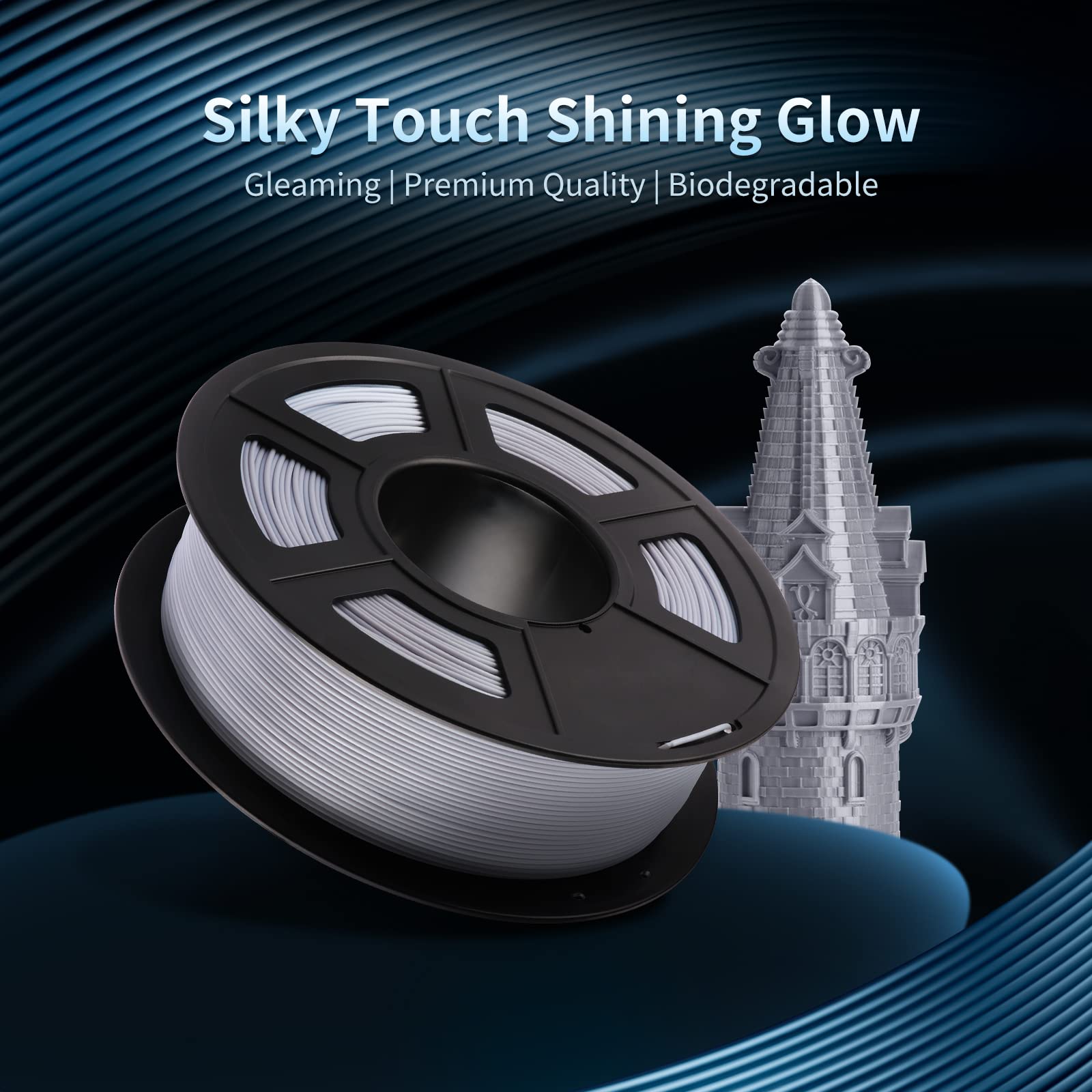 ANYCUBIC Vyper Auto-Leveling 3D Printer with Silk Silver PLA Filament Bundle - Perfect for Home DIY, Prototyping & Educational Projects