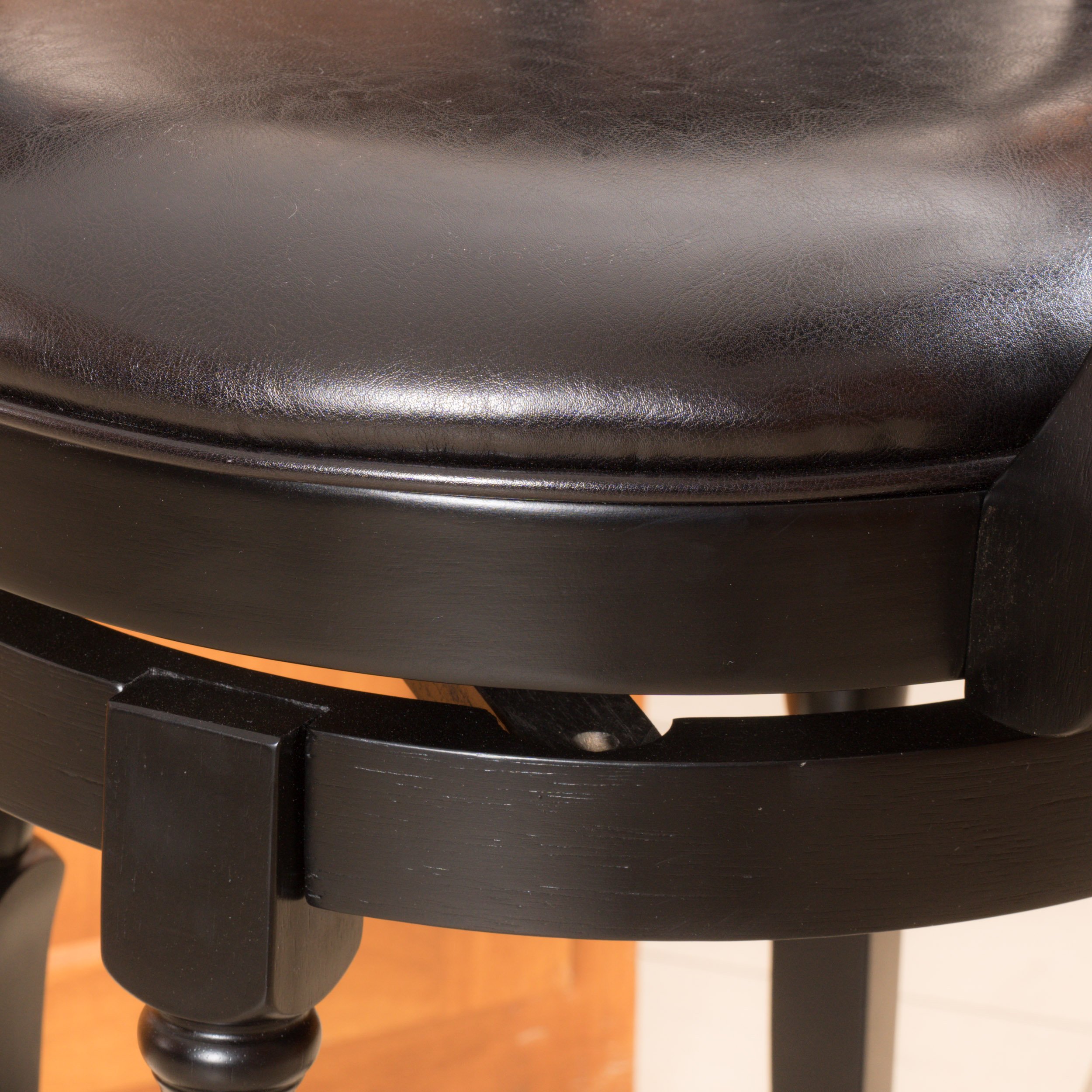 GDFStudio Swivel Bar Stool with Ebony Finish - Adjustable Height Counter Stool for Kitchen Island, Home Bar & Dining Room - Modern & Comfortable Seating Solution