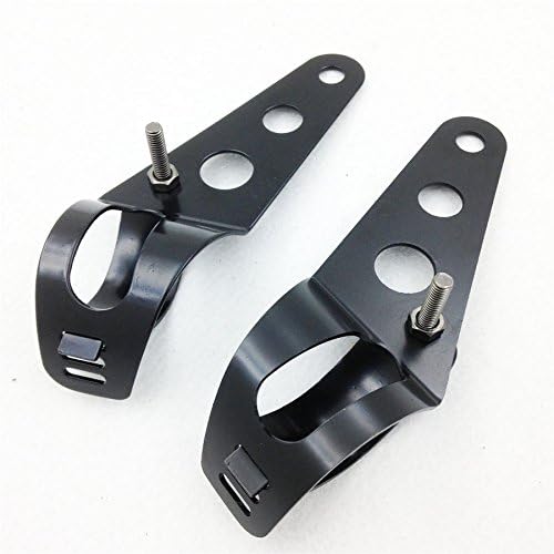 MT299-005-BK Headlight Brackets for 28-38mm Fork Tubes - Black Side Mount for Motorcycles