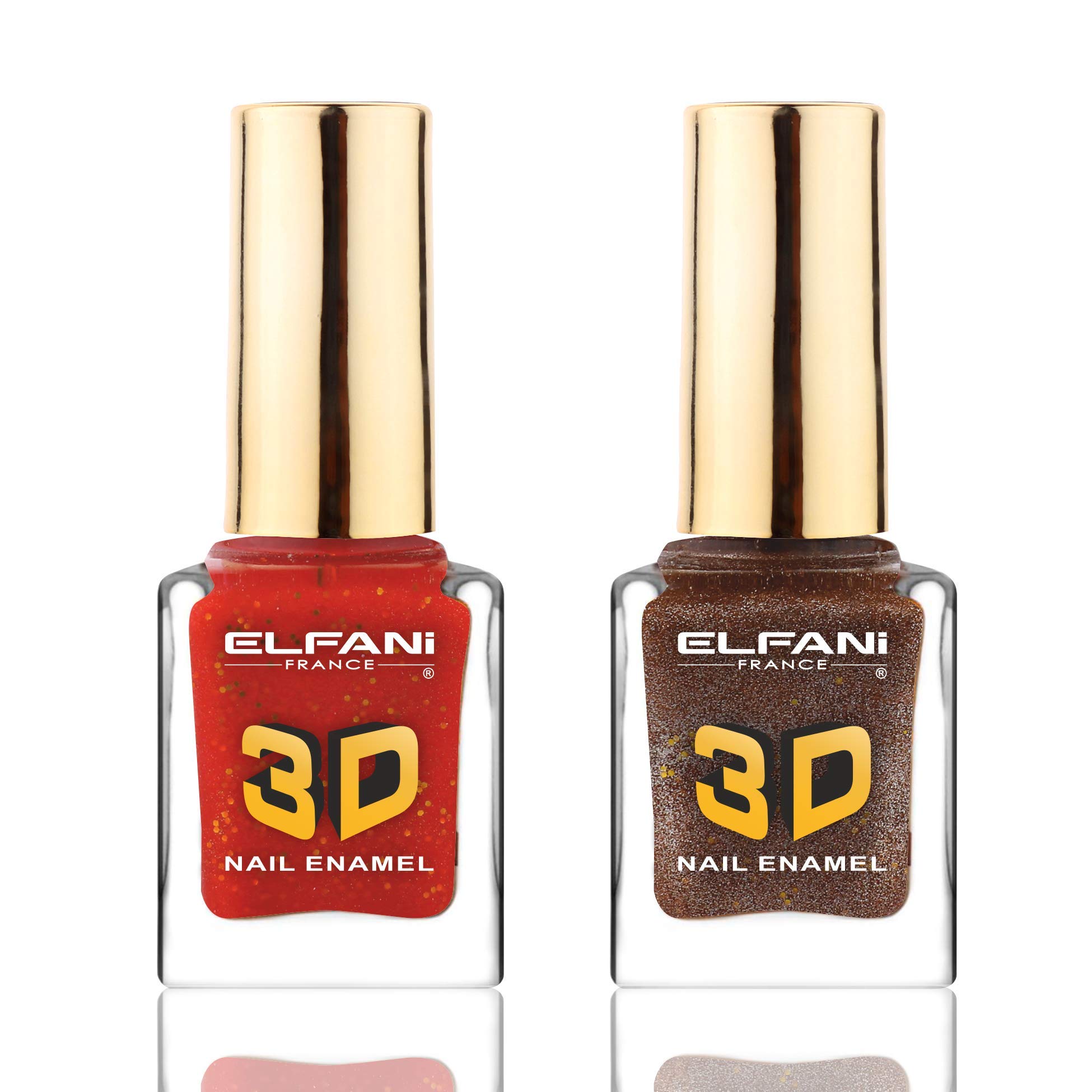Elfani 3D Texture Nail Polish Set - Long Lasting Gel Nail Polish Kit with Glitter & Metallic Finish - Perfect for Manicure, Pedicure, Nail Art & Special Occasions