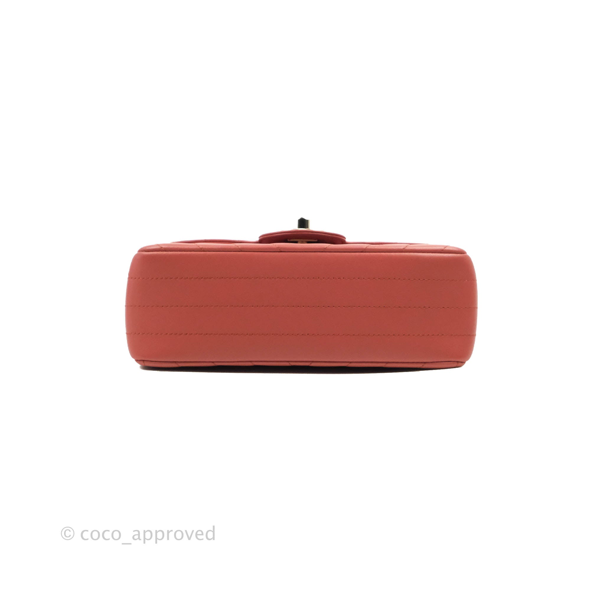 Chanel Chevron Mini Rectangular Flap Bag in Brick Red Lambskin Leather with Aged Gold Hardware - Luxury Crossbody Purse for Women, Perfect for Date Night & Special Occasions