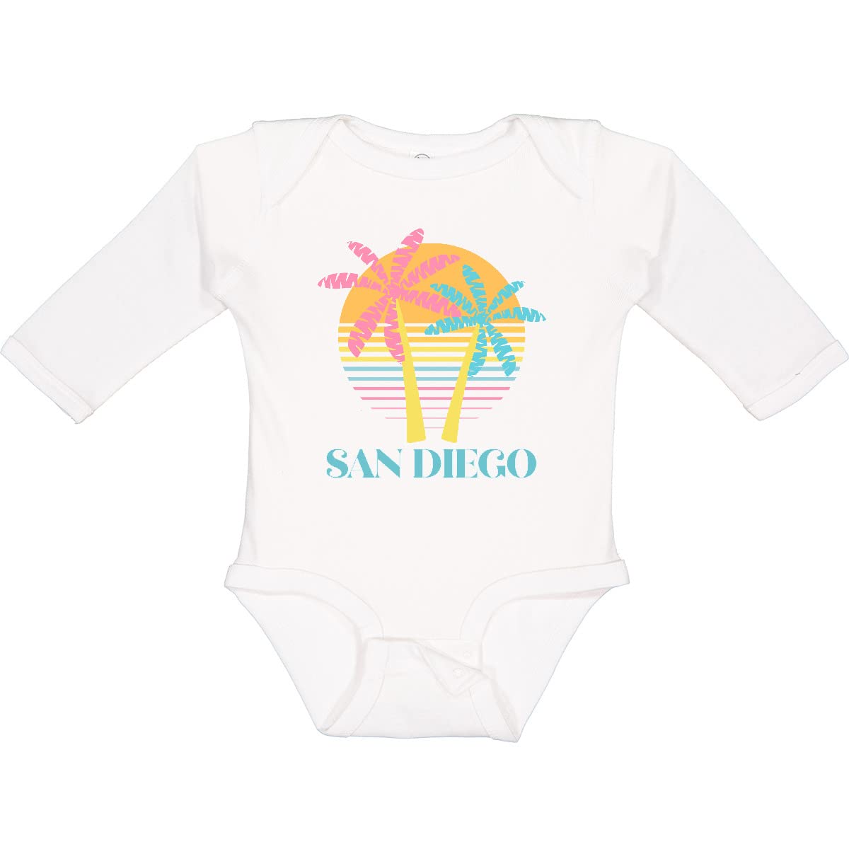Inktastic San Diego California Beach Vacation Long Sleeve Baby Bodysuit - Soft Cotton Creeper for Newborns & Infants - Perfect for Beach Trips, Family Photos & Casual Outings