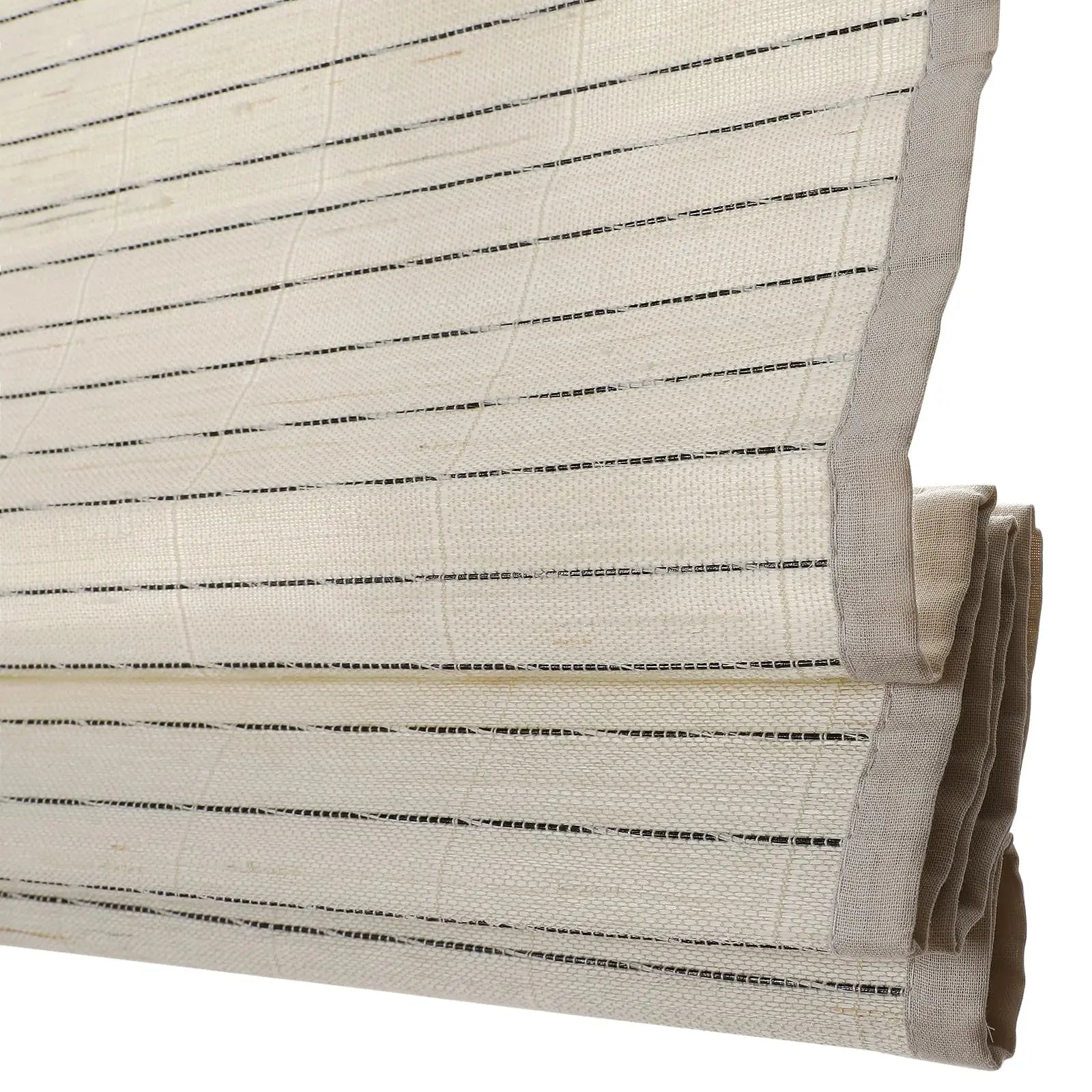 Natural Ramie Bamboo Woven Window Shade - Beige White Color for Living Room, Bedroom & Office Privacy