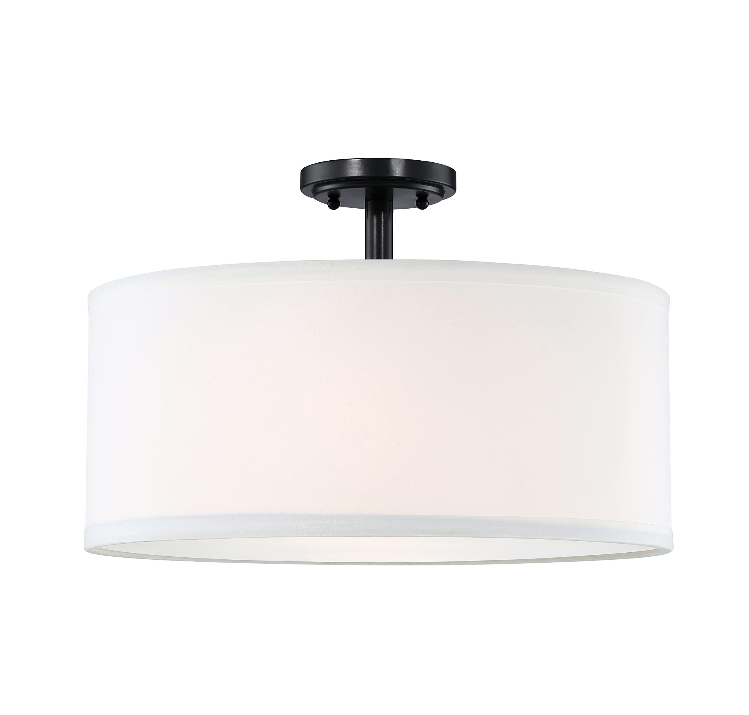 Oil Rubbed Bronze 2-Light Semi Flush Mount Ceiling Light with 15