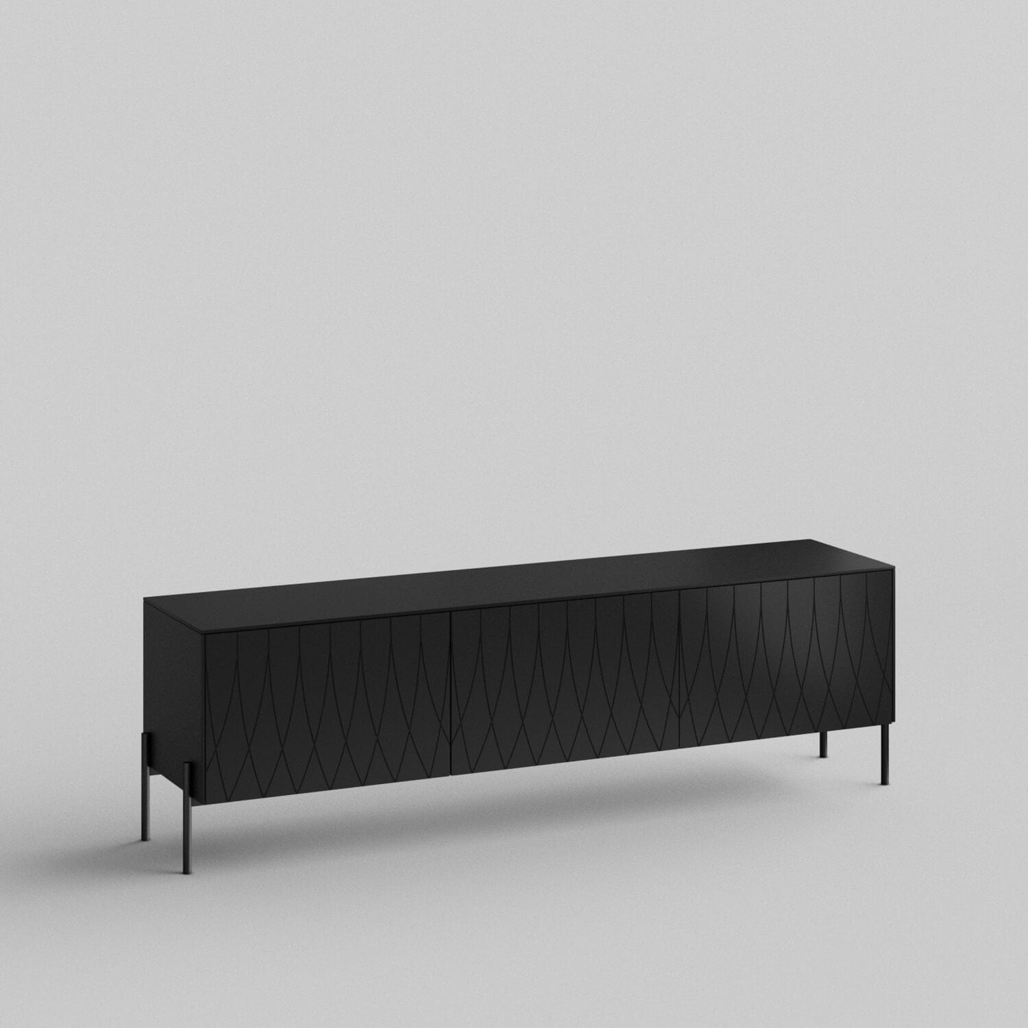Seville Full Kit - 3 Door Besta Cabinet with Adjustable Shelves for Living Room, Bedroom, or Office Storage