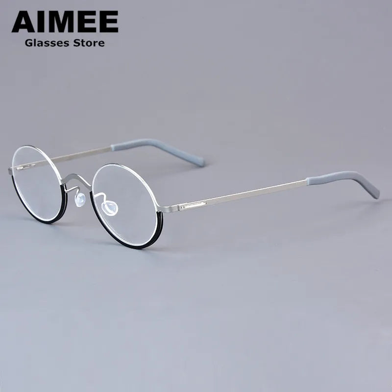Aimee Women's Full Rim Oval Screwless Titanium Eyeglasses 198801 - Lightweight & Durable Eyewear for Work, Reading & Fashion