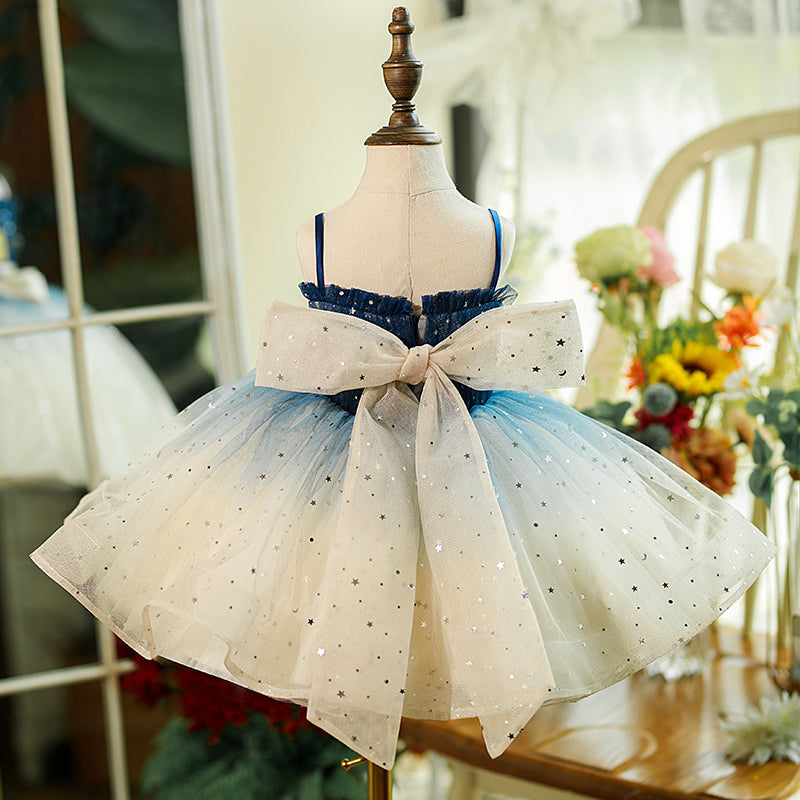 Starry Sky Princess Dress for Baby Girls - Toddler Birthday Party Gown for Prom, Cake Smash & Special Occasions