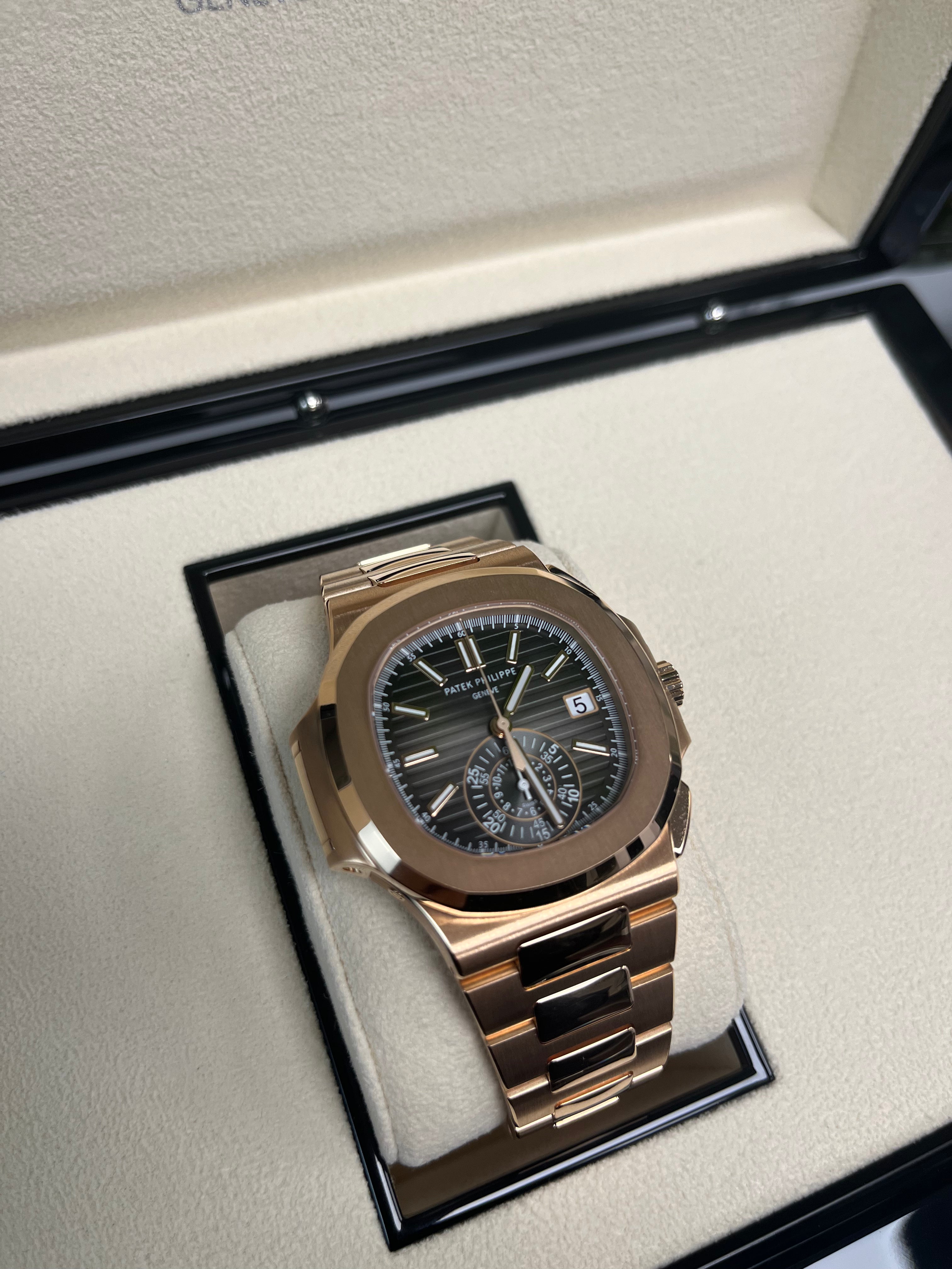 Patek Philippe Nautilus Rose Gold Watch with Black Gradient Dial - Ref#5980/1R 001 - Luxury Swiss Timepiece for Men, Business Meetings & Special Occasions