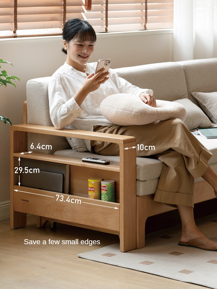 Solid Oak & Beech Wood Sleeper Sofa - Convertible Couch Bed for Living Room, Guest Room & Small Spaces - Durable & Stylish Furniture for Home & Office