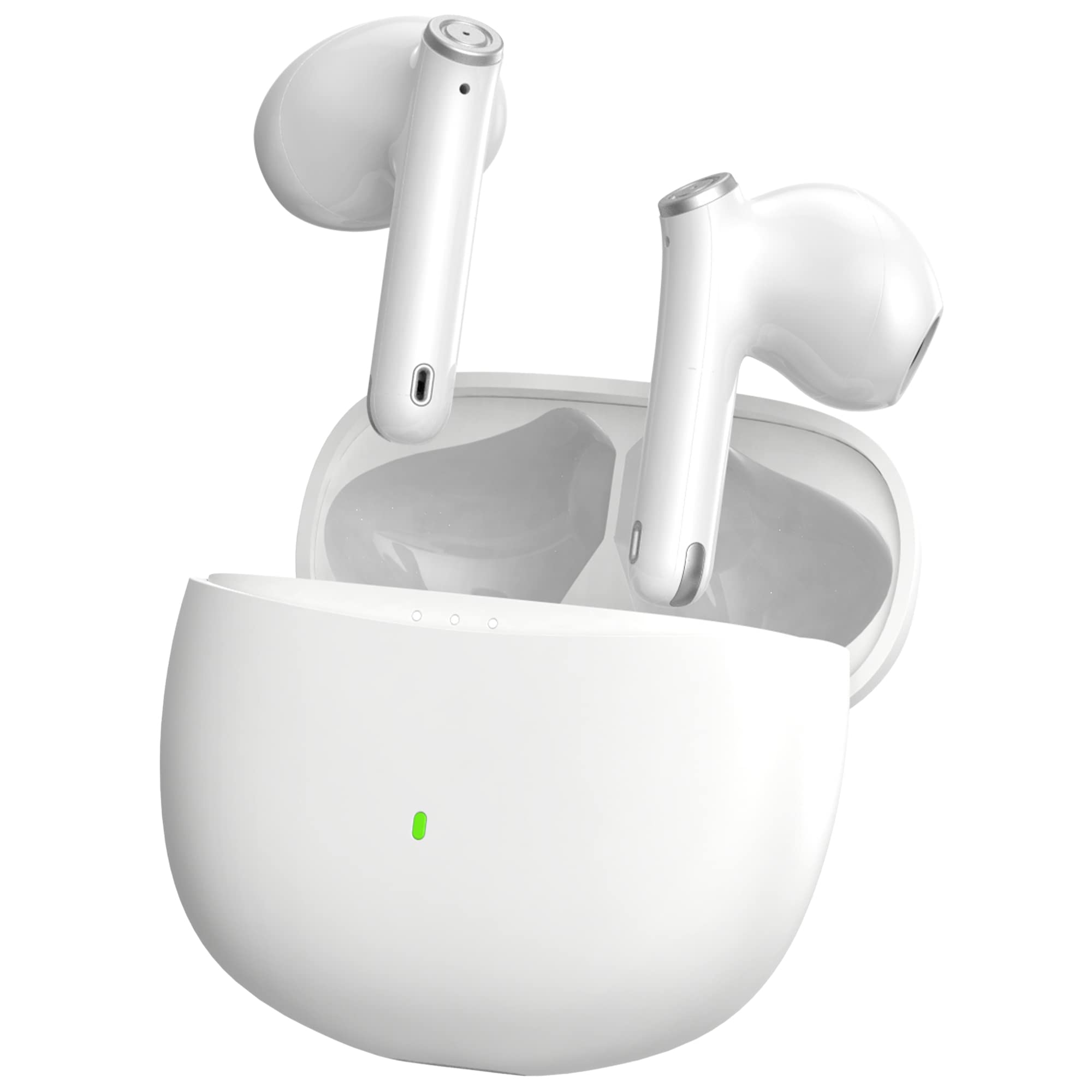 iKF Find Air5 Wireless Bluetooth 5.3 Earbuds - IPX5 Waterproof, Touch Control, 4-Mic Noise Cancelling, Bass Boost, 30H Playtime with Charging Case - Perfect for Running, Gym & Outdoor Sports (White)