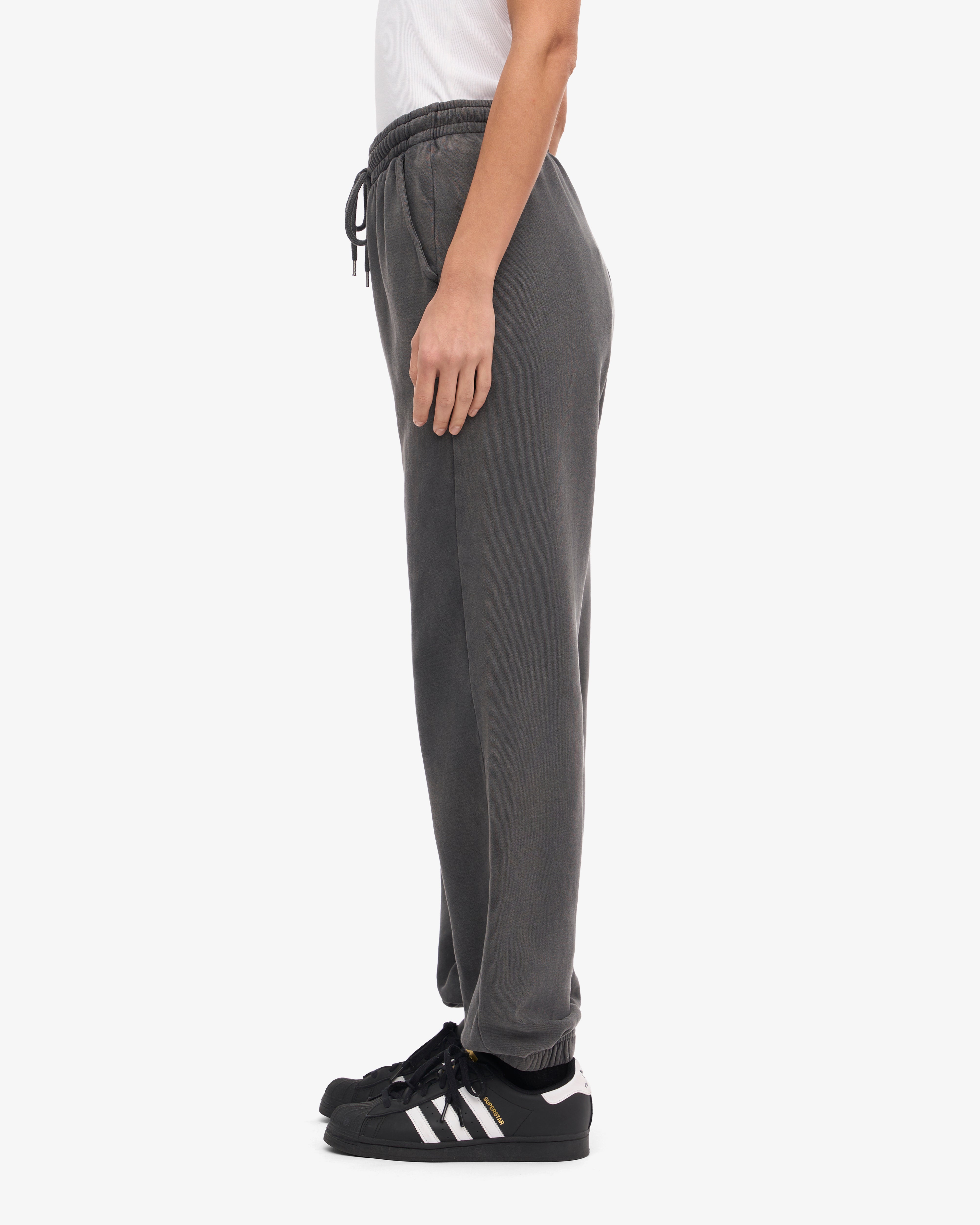 Organic Cotton Sweatpants for Men & Women - Faded Black | Comfortable Lounge Pants for Yoga, Running & Home Relaxation
